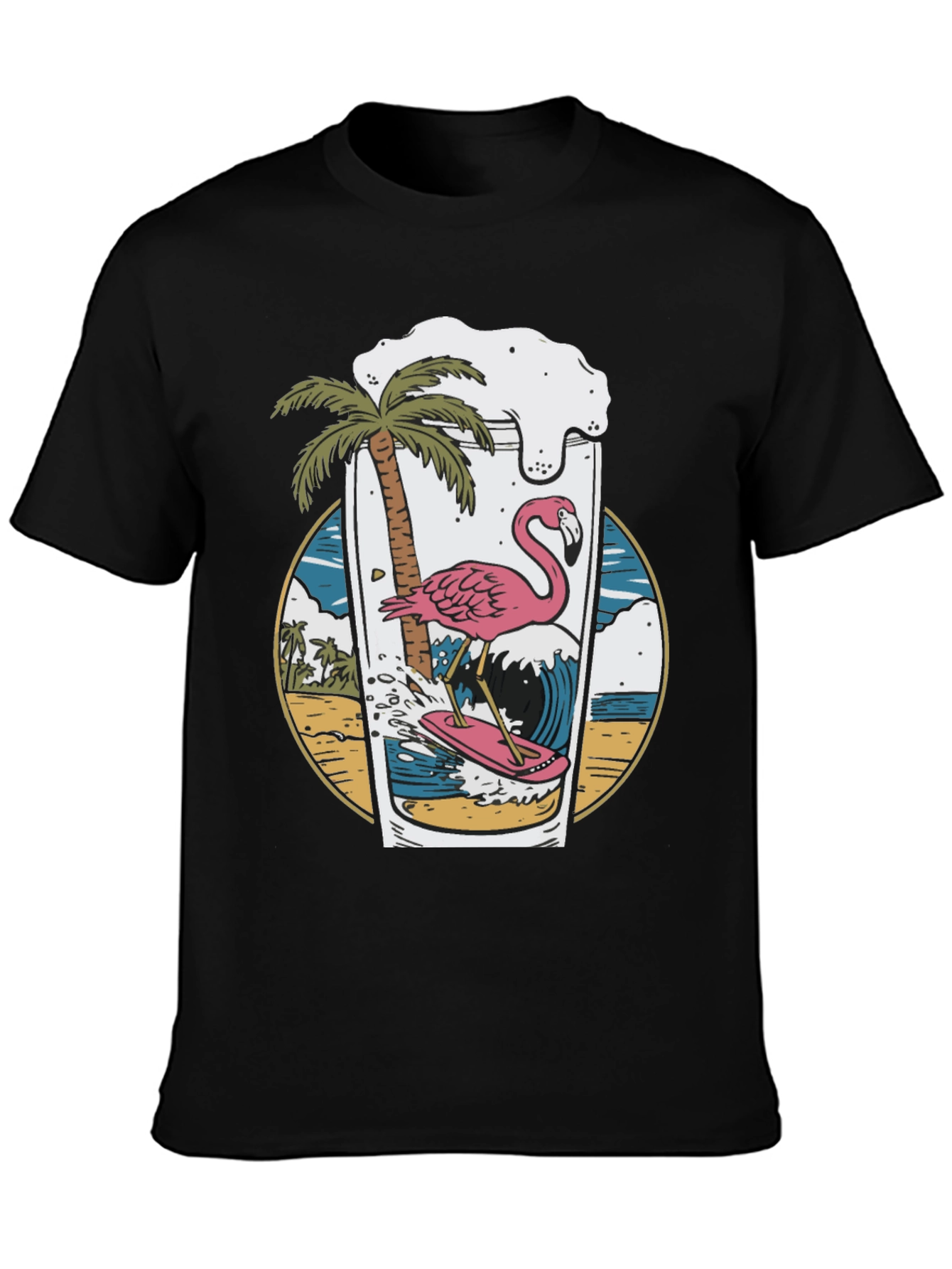 Tropical Flamingo Beer T-Shirt