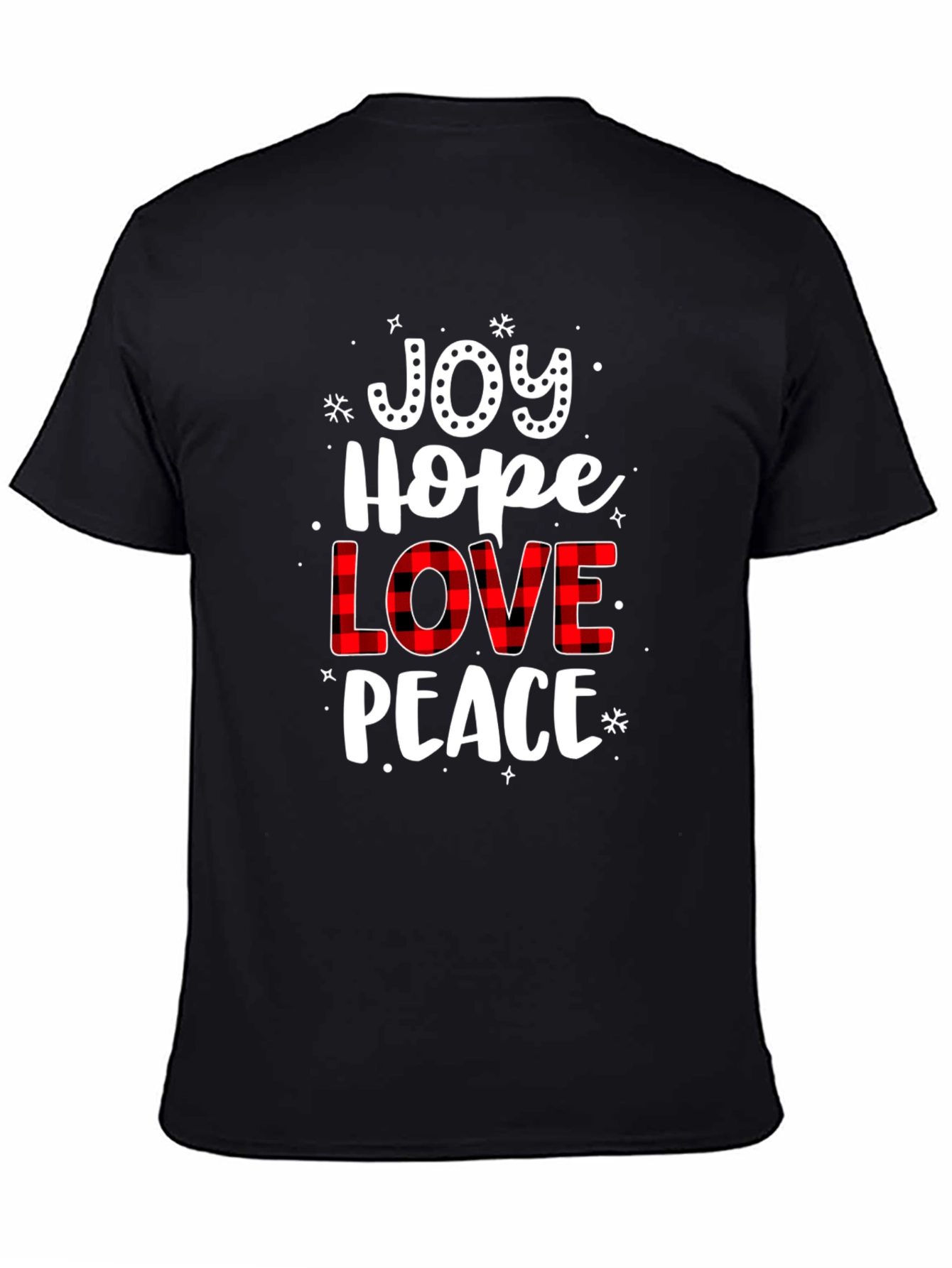 Joy Hope Love Peace Black Graphic Tee