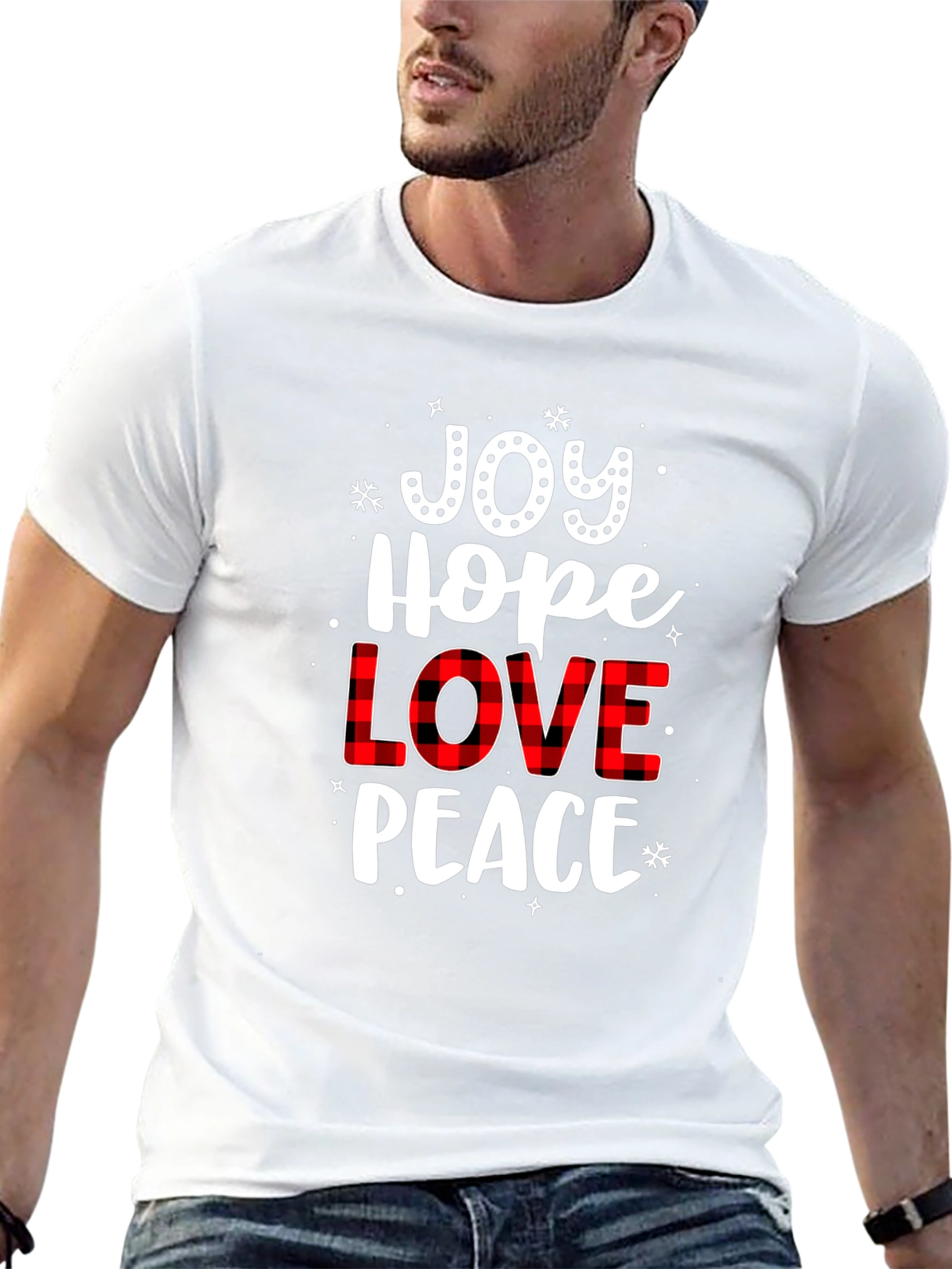 Joy Hope Love Peace Black Graphic Tee