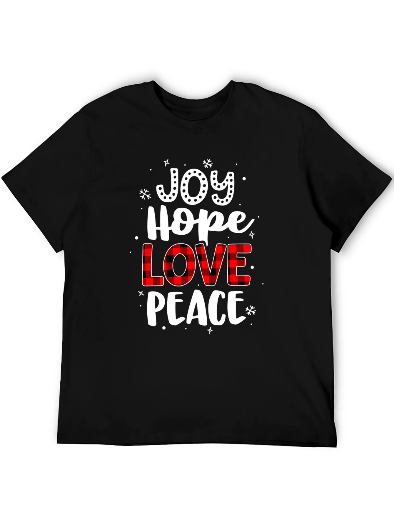 Joy Hope Love Peace Black Graphic Tee