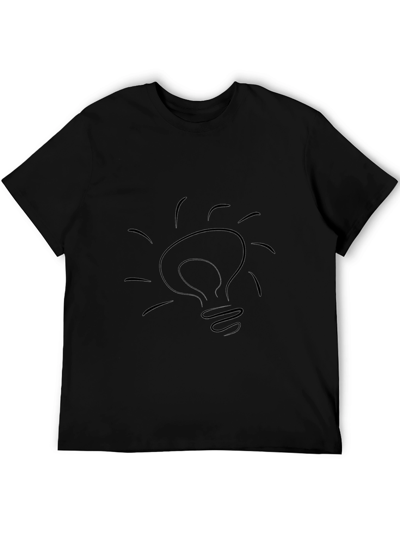 Black T-Shirt with Light Bulb Design