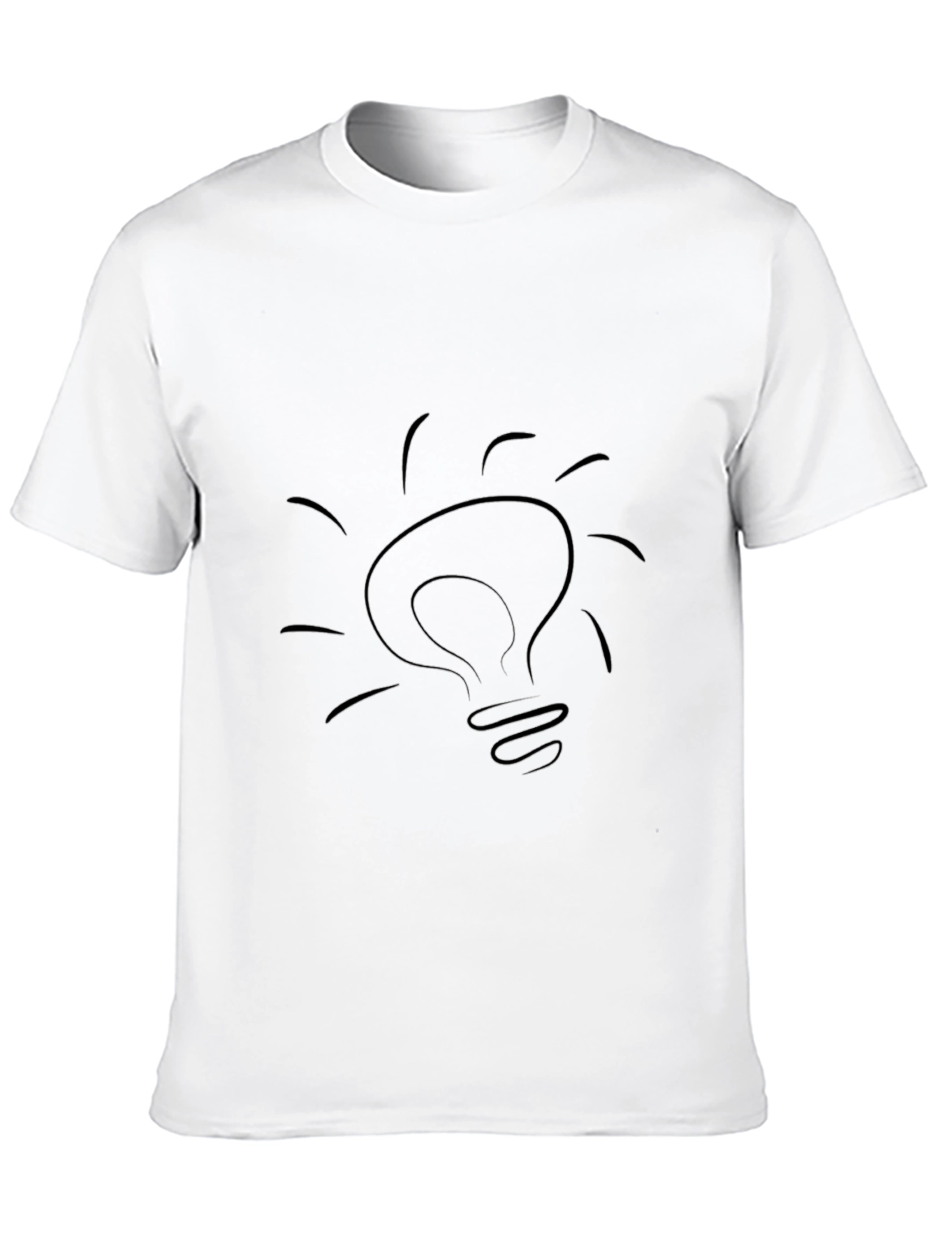 Black T-Shirt with Light Bulb Design