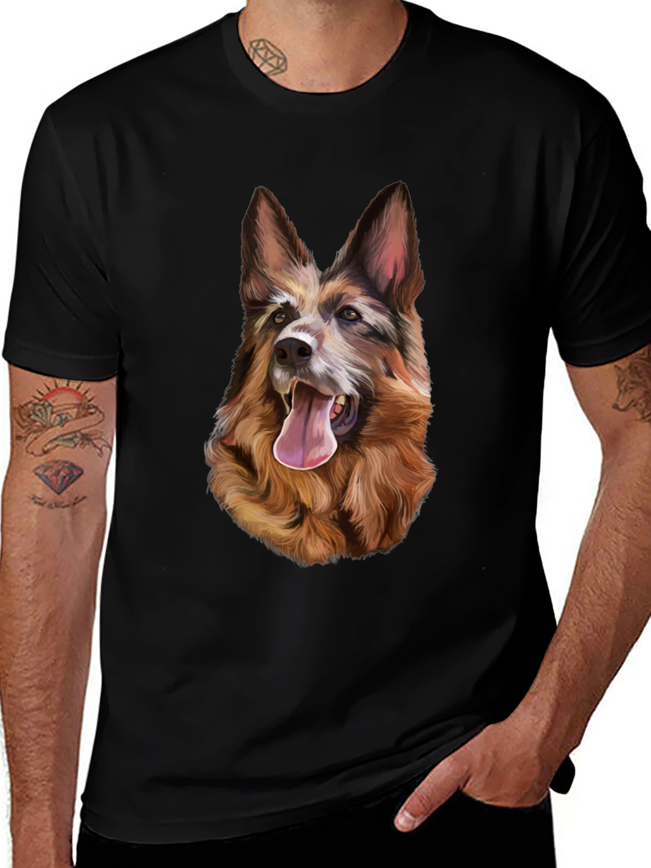 Dog Graphic T-Shirt - Black