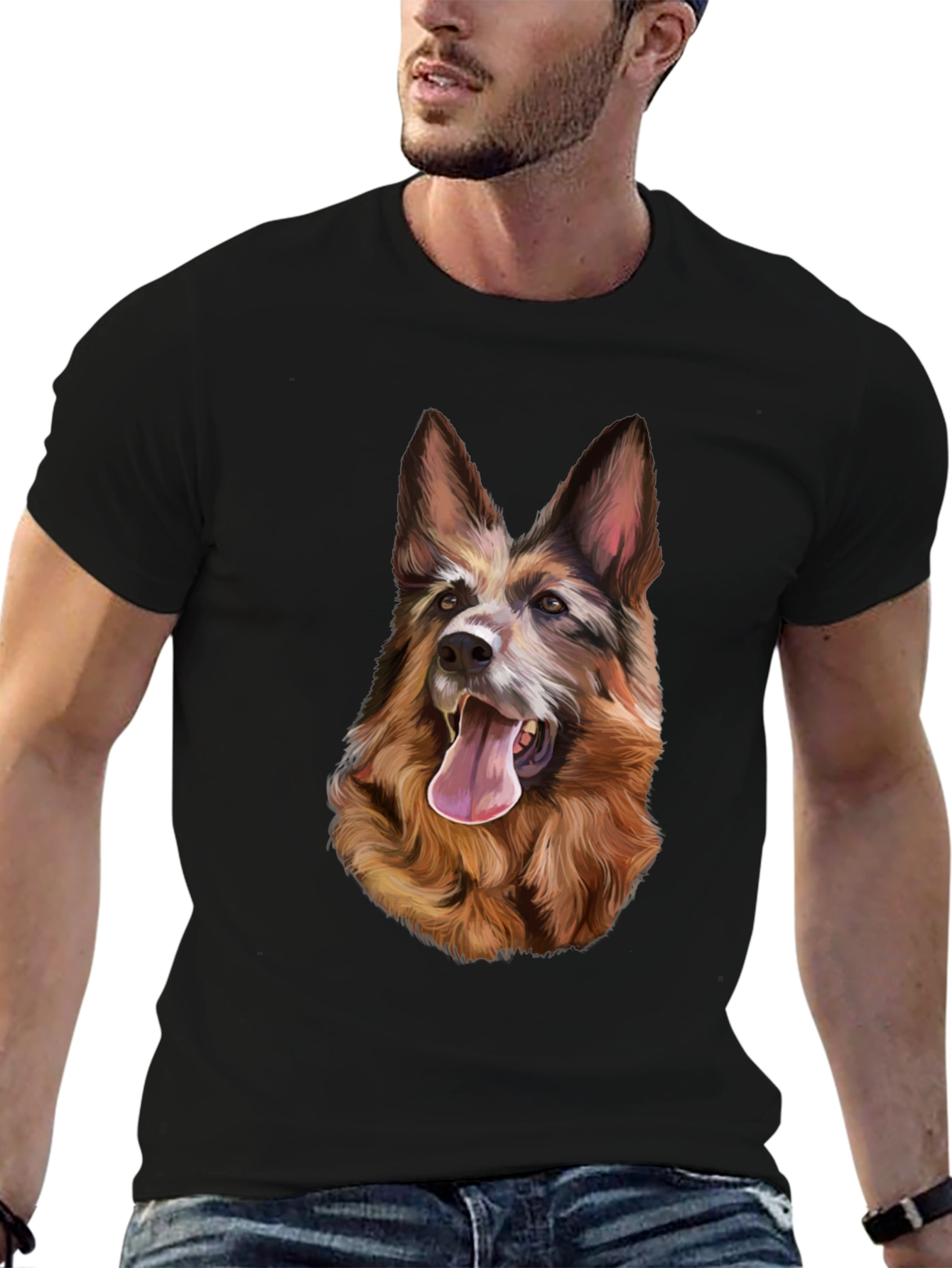 Dog Graphic T-Shirt - Black