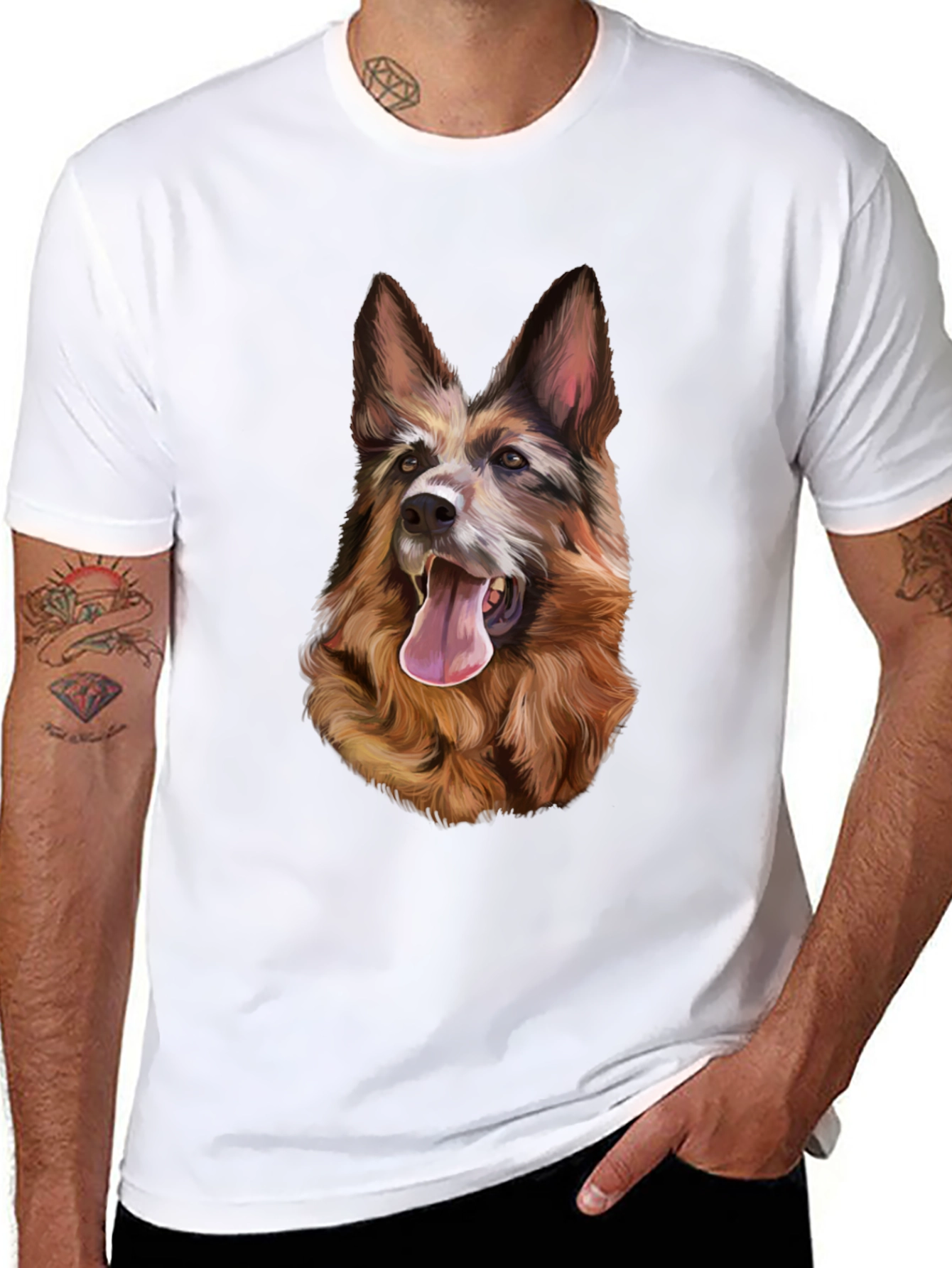 Dog Graphic T-Shirt - Black