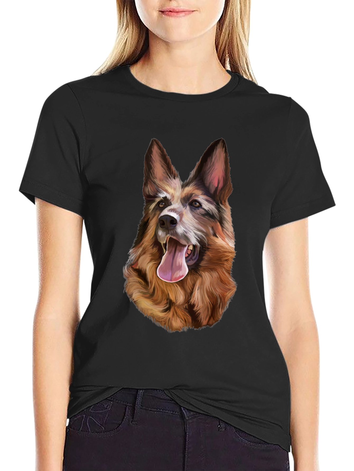 Dog Graphic T-Shirt - Black