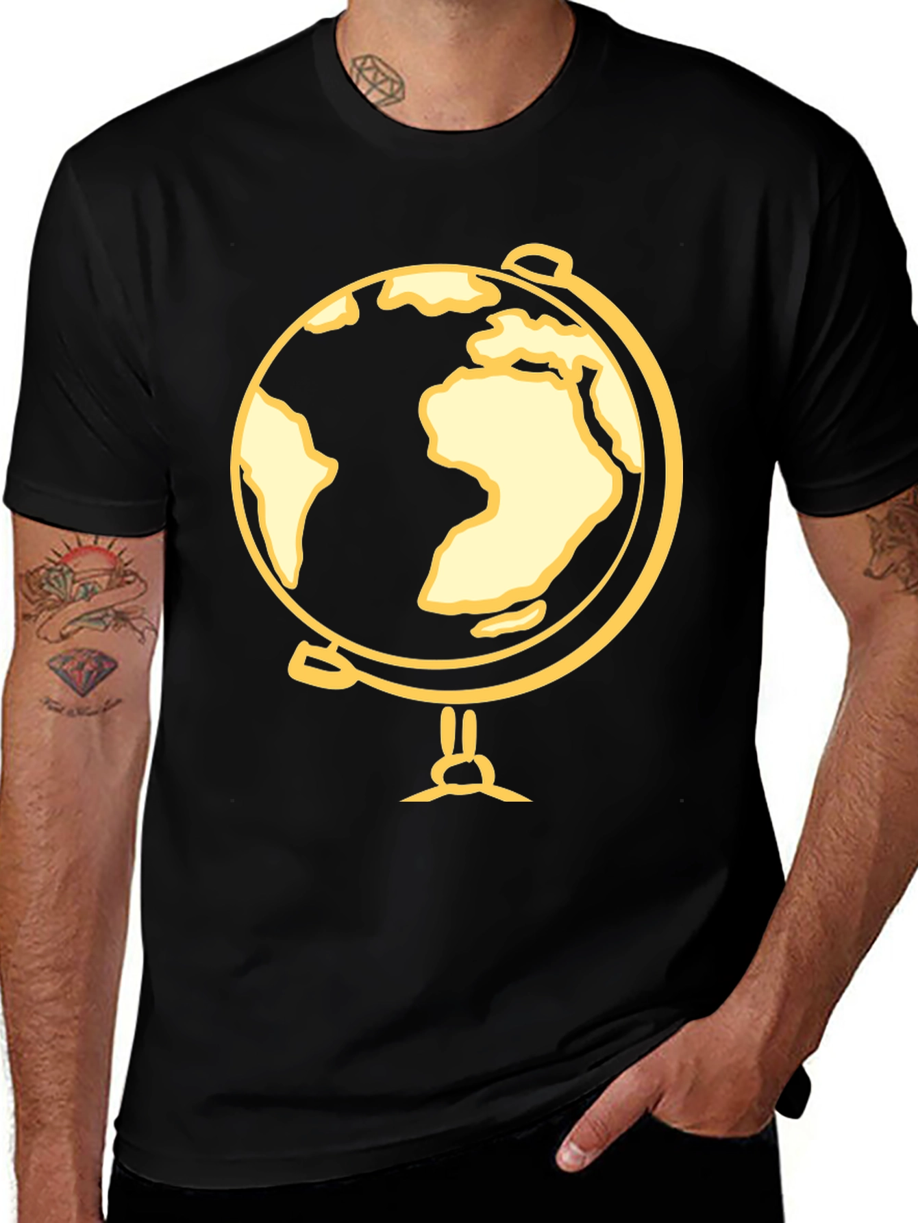 Globe Graphic Black T-Shirt