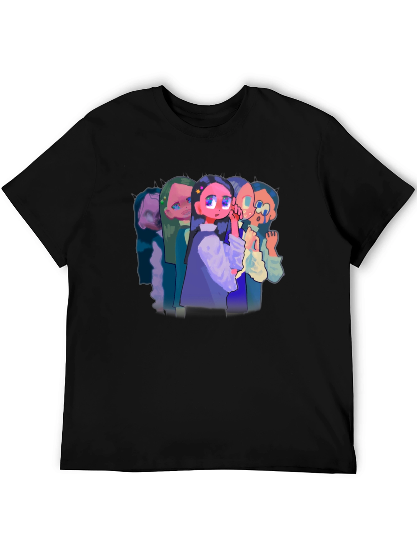 Anime Style Graphic Black T-Shirt