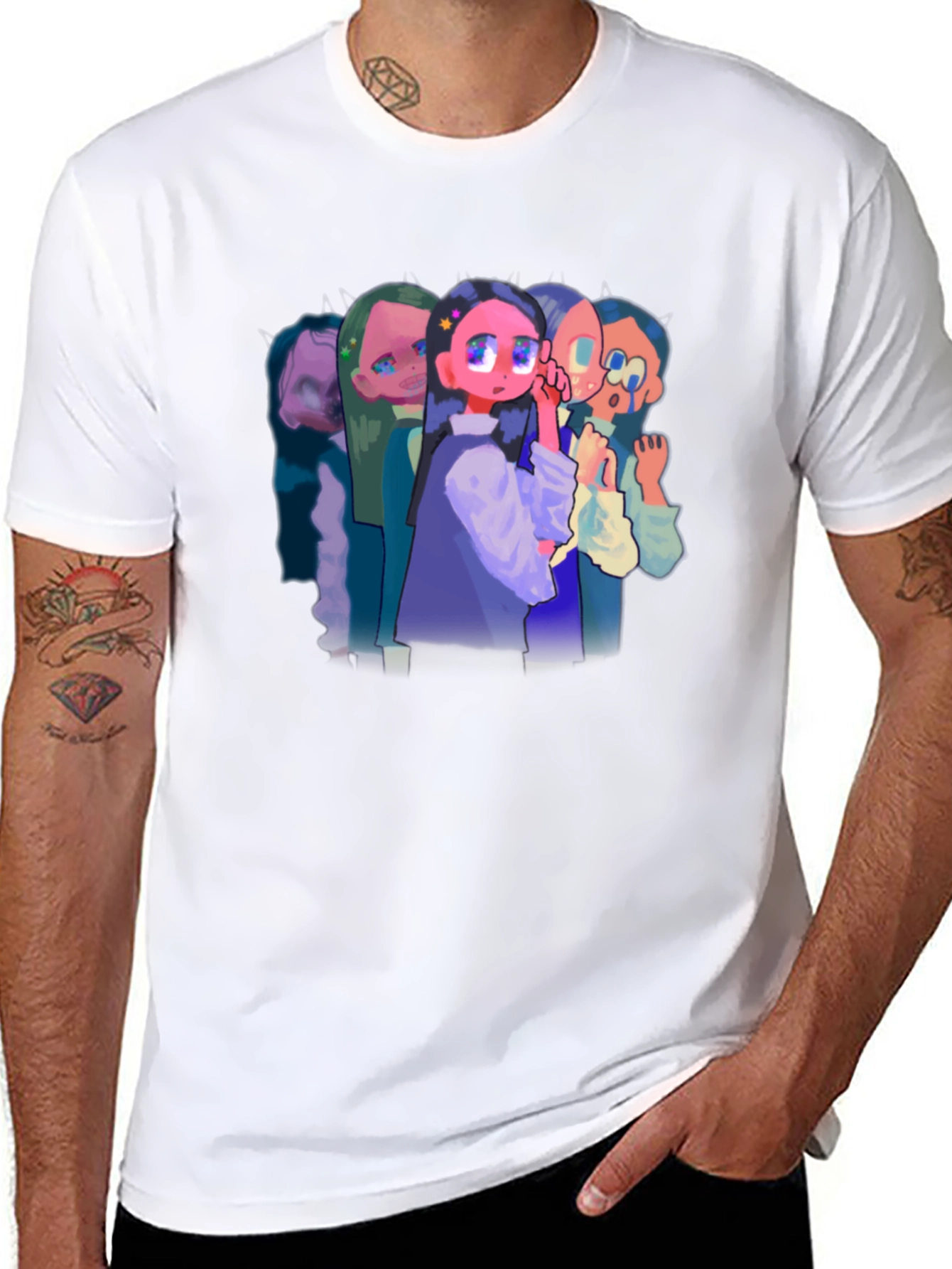 Anime Style Graphic Black T-Shirt