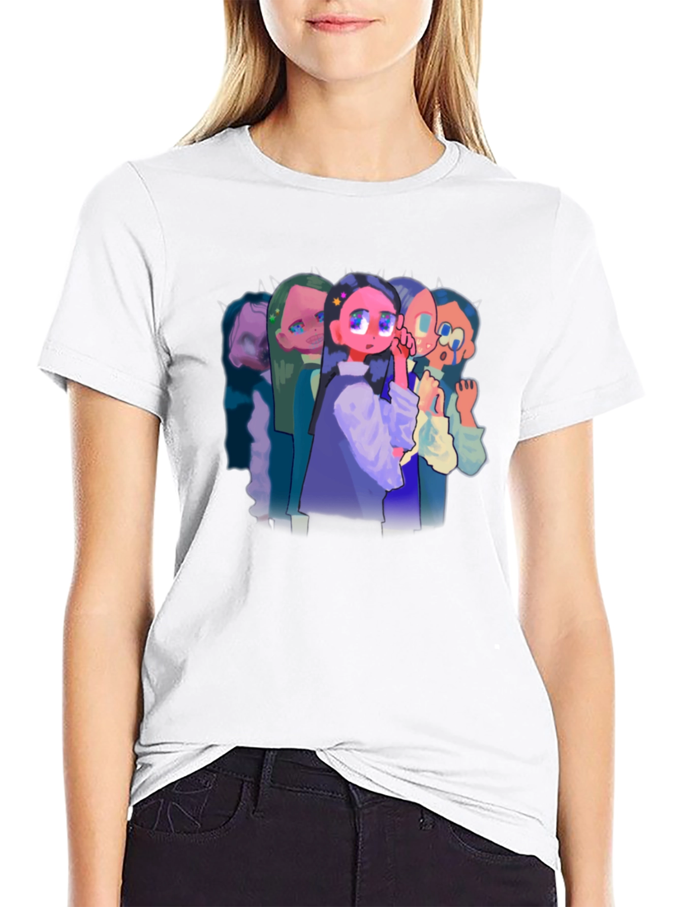 Anime Style Graphic Black T-Shirt