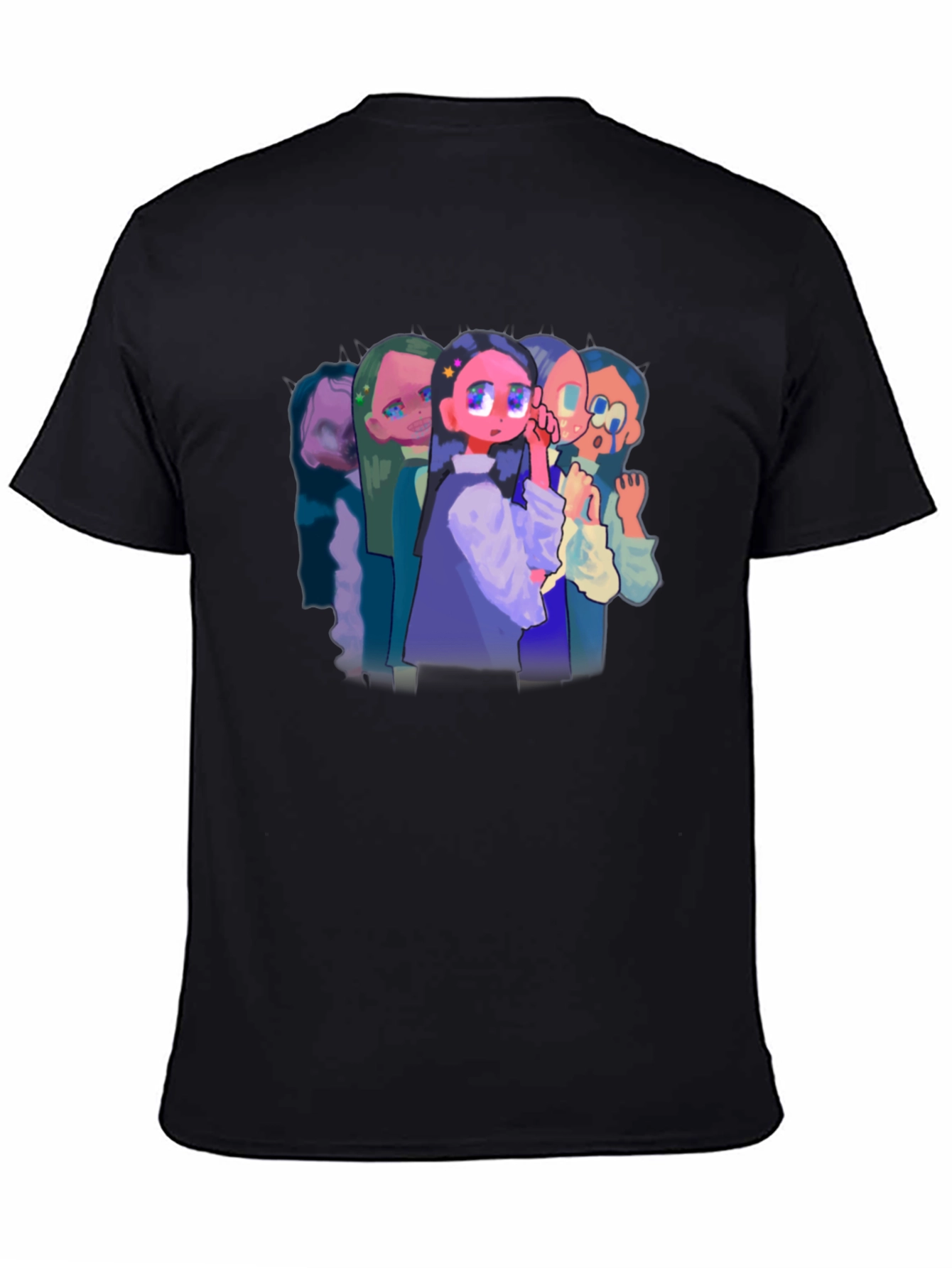 Anime Style Graphic Black T-Shirt