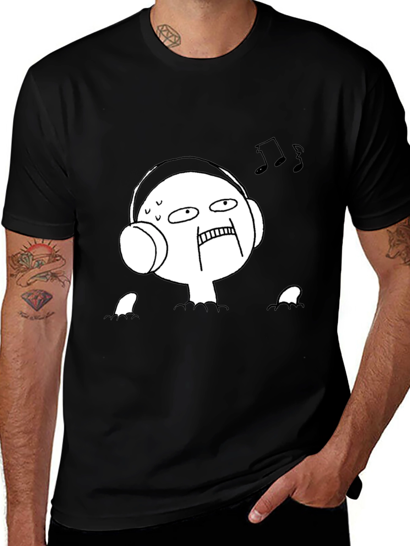 Music Lover Tee - Funny Graphic Black T-Shirt