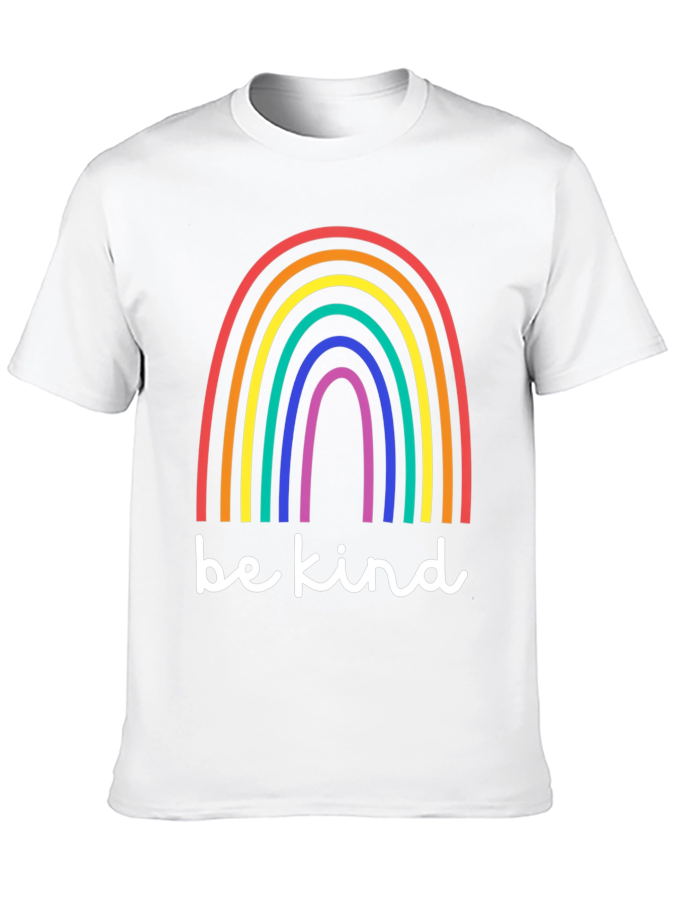 Be Kind Rainbow T-Shirt - Black Cotton Blend