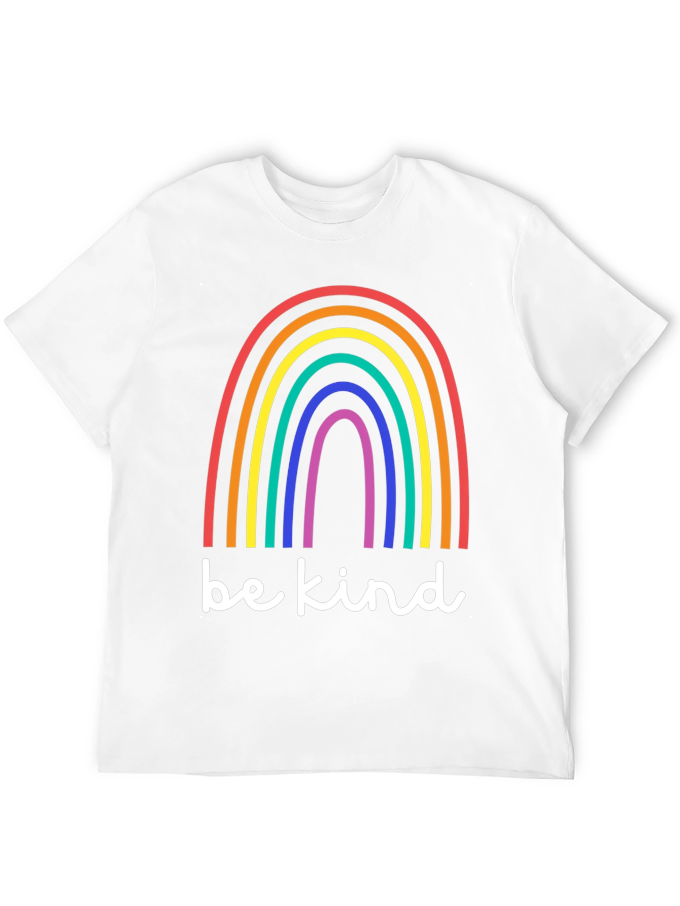 Be Kind Rainbow T-Shirt - Black Cotton Blend