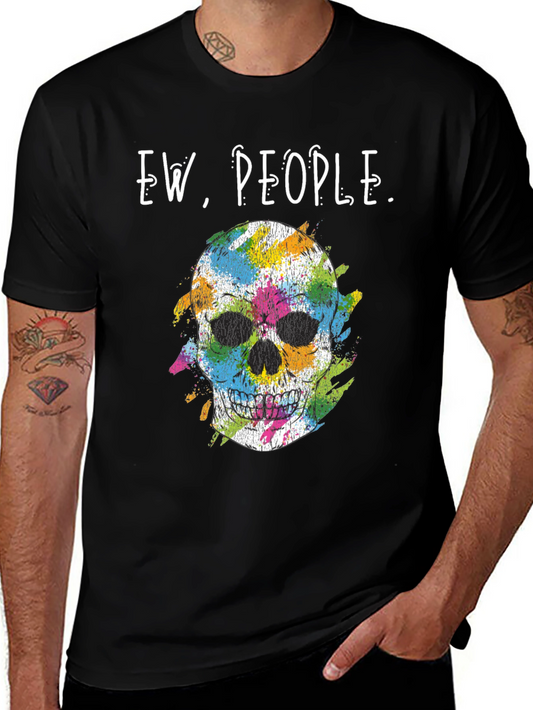 Ew People Skull Graphic T-Shirt - Trendy Casual Wear