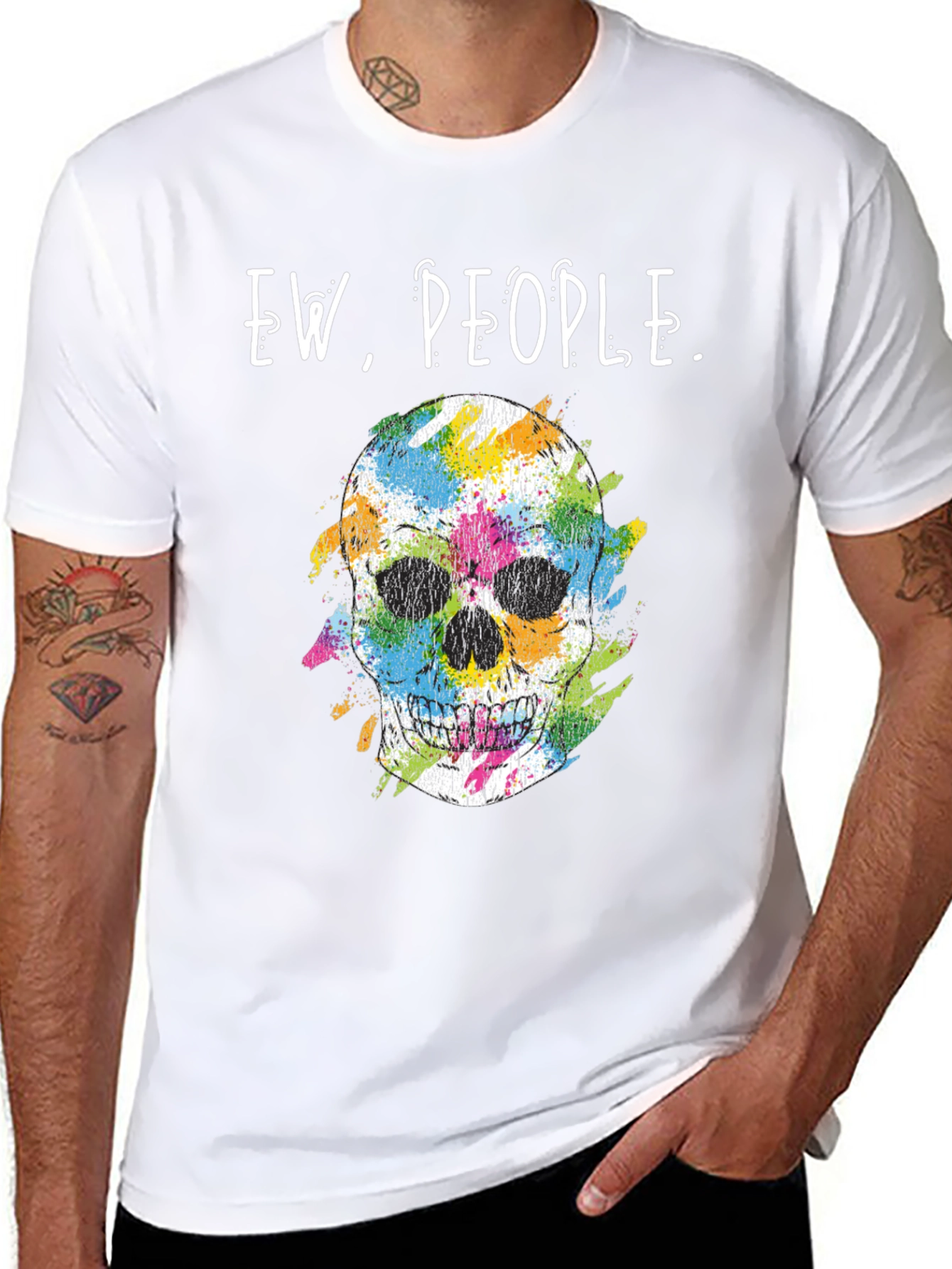 Ew People Skull Graphic T-Shirt - Trendy Casual Wear
