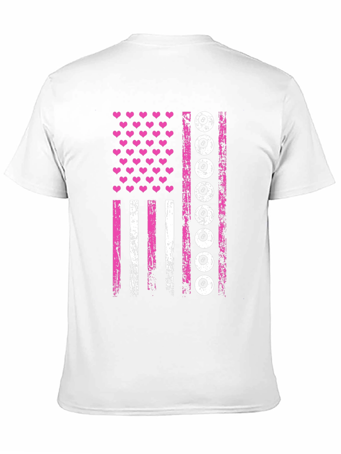 Pink Eight Ball American Flag T-Shirt