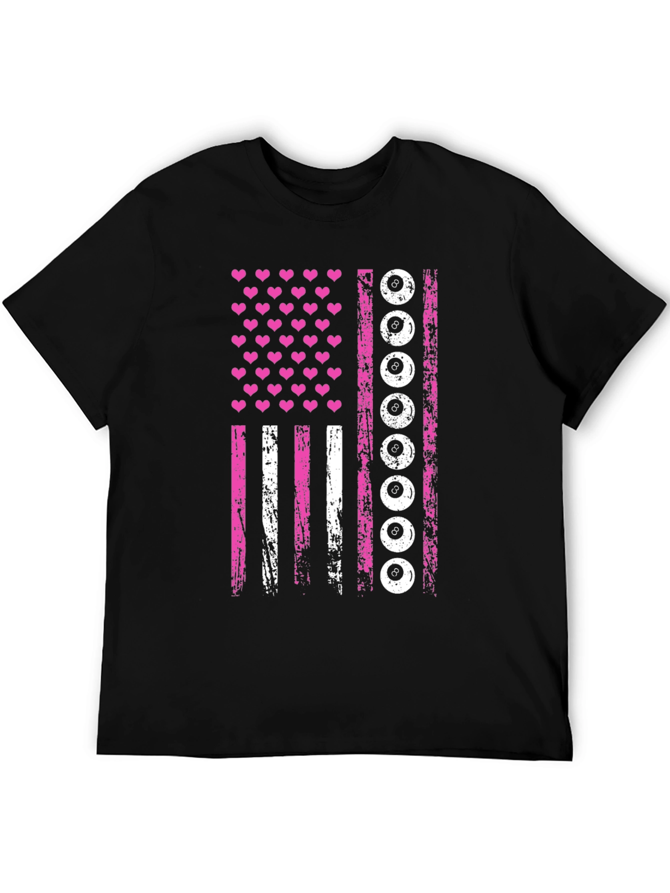 Pink Eight Ball American Flag T-Shirt