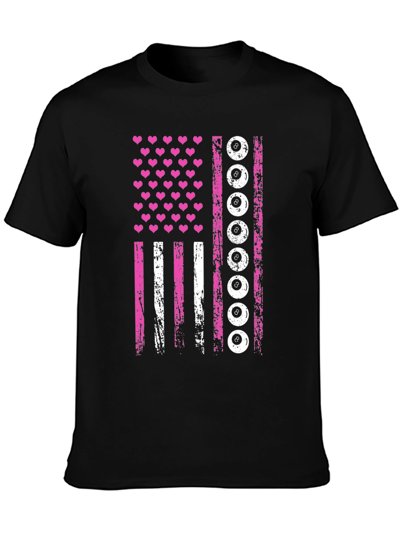 Pink Eight Ball American Flag T-Shirt
