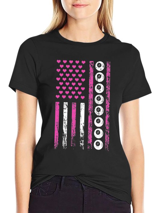 Pink Eight Ball American Flag T-Shirt