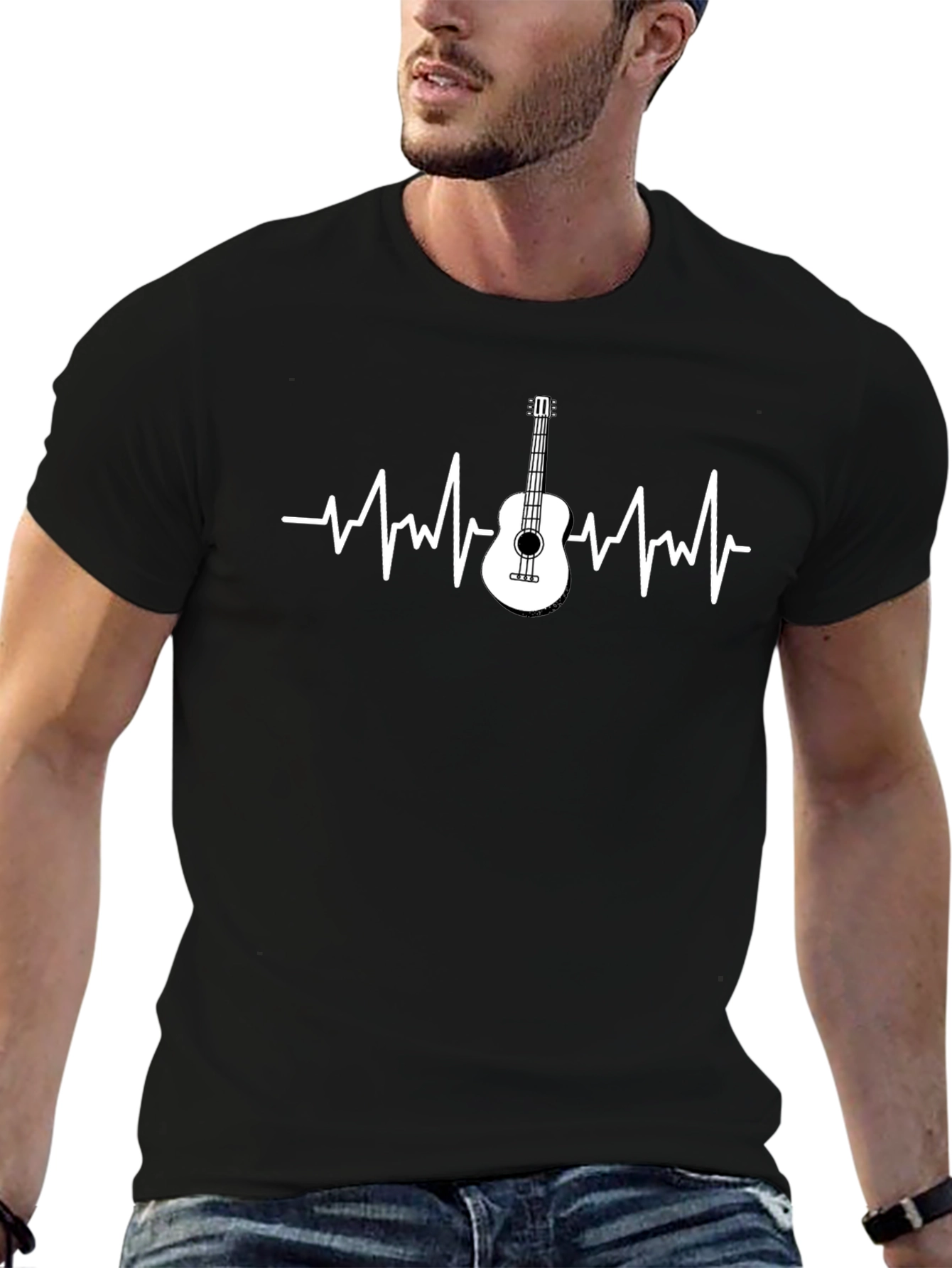 Guitar Heartbeat T-Shirt - Music Lover Tee