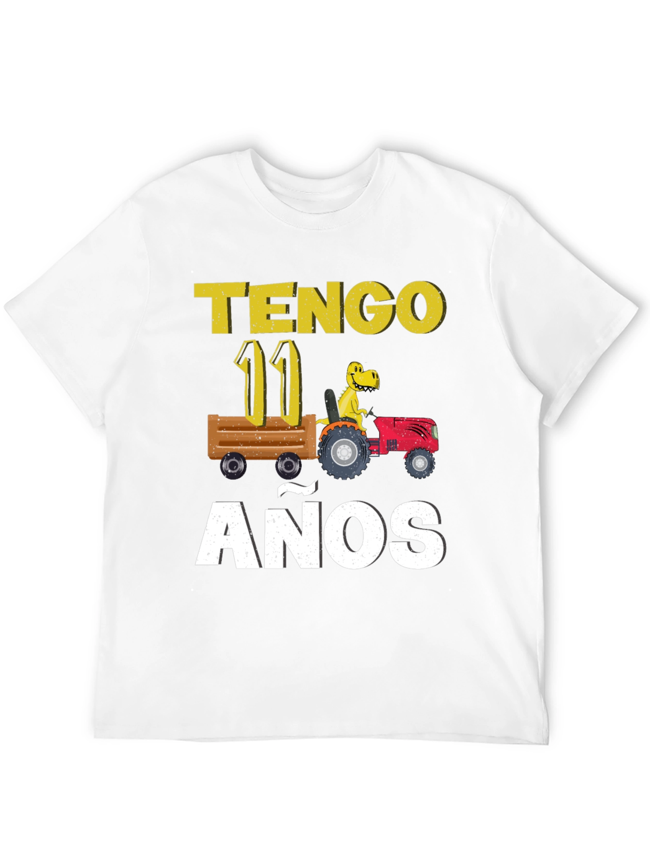 Tengo 11 Anos Dinosaur Tractor Birthday T-Shirt