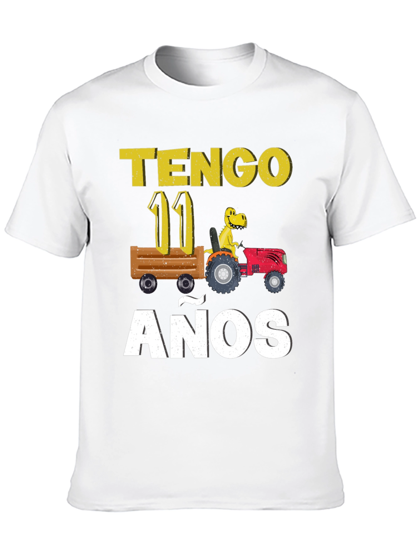 Tengo 11 Anos Dinosaur Tractor Birthday T-Shirt