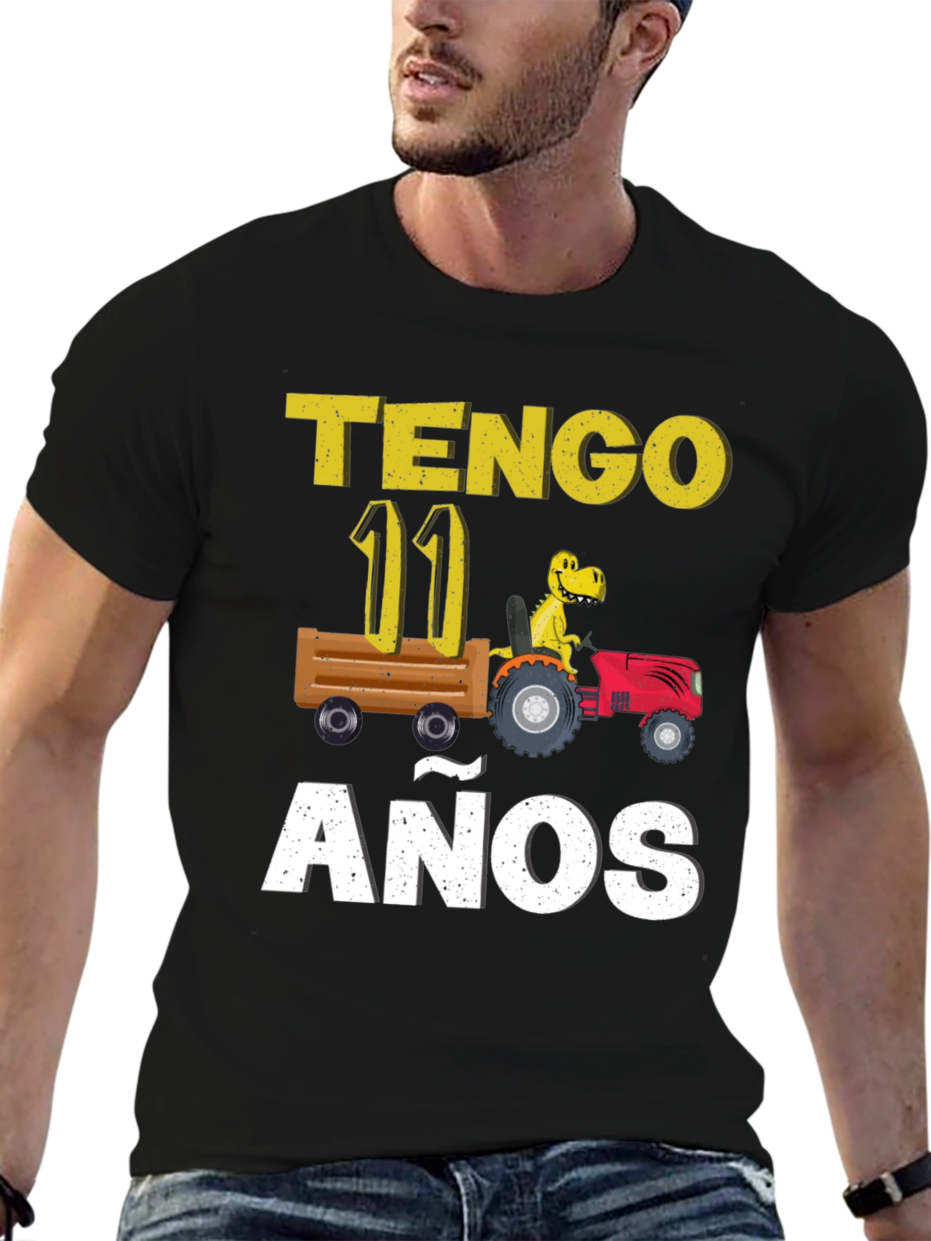 Tengo 11 Anos Dinosaur Tractor Birthday T-Shirt