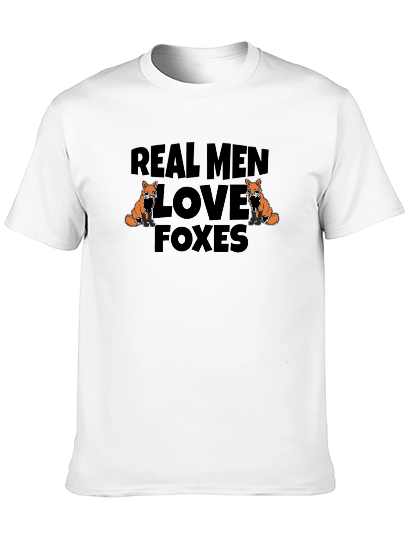 Real Men Love Foxes Black T-Shirt
