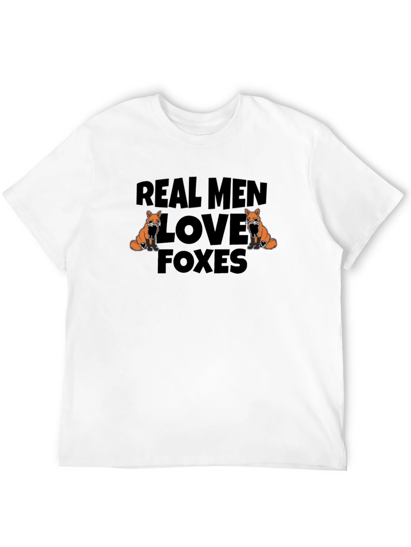 Real Men Love Foxes Black T-Shirt