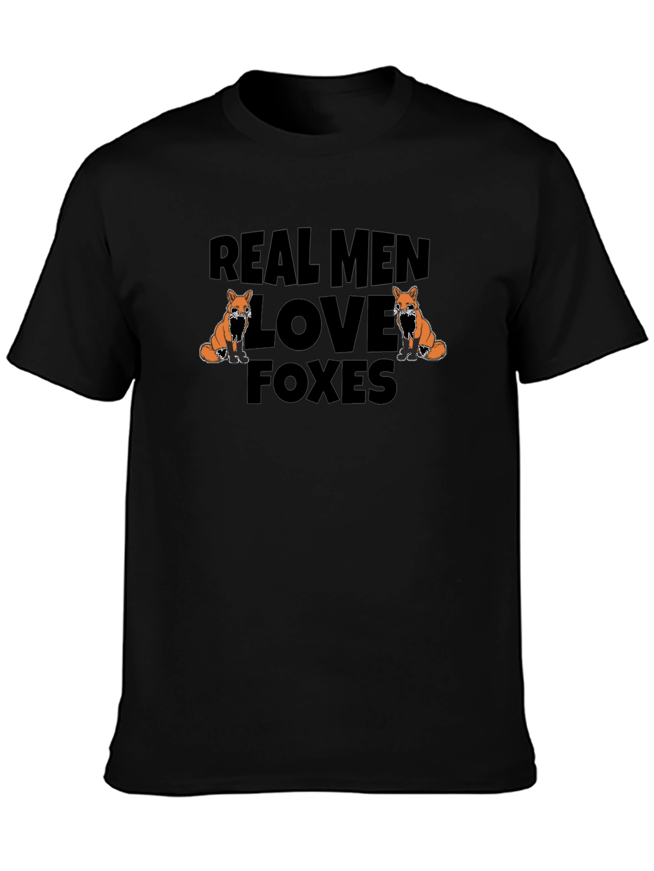 Real Men Love Foxes Black T-Shirt