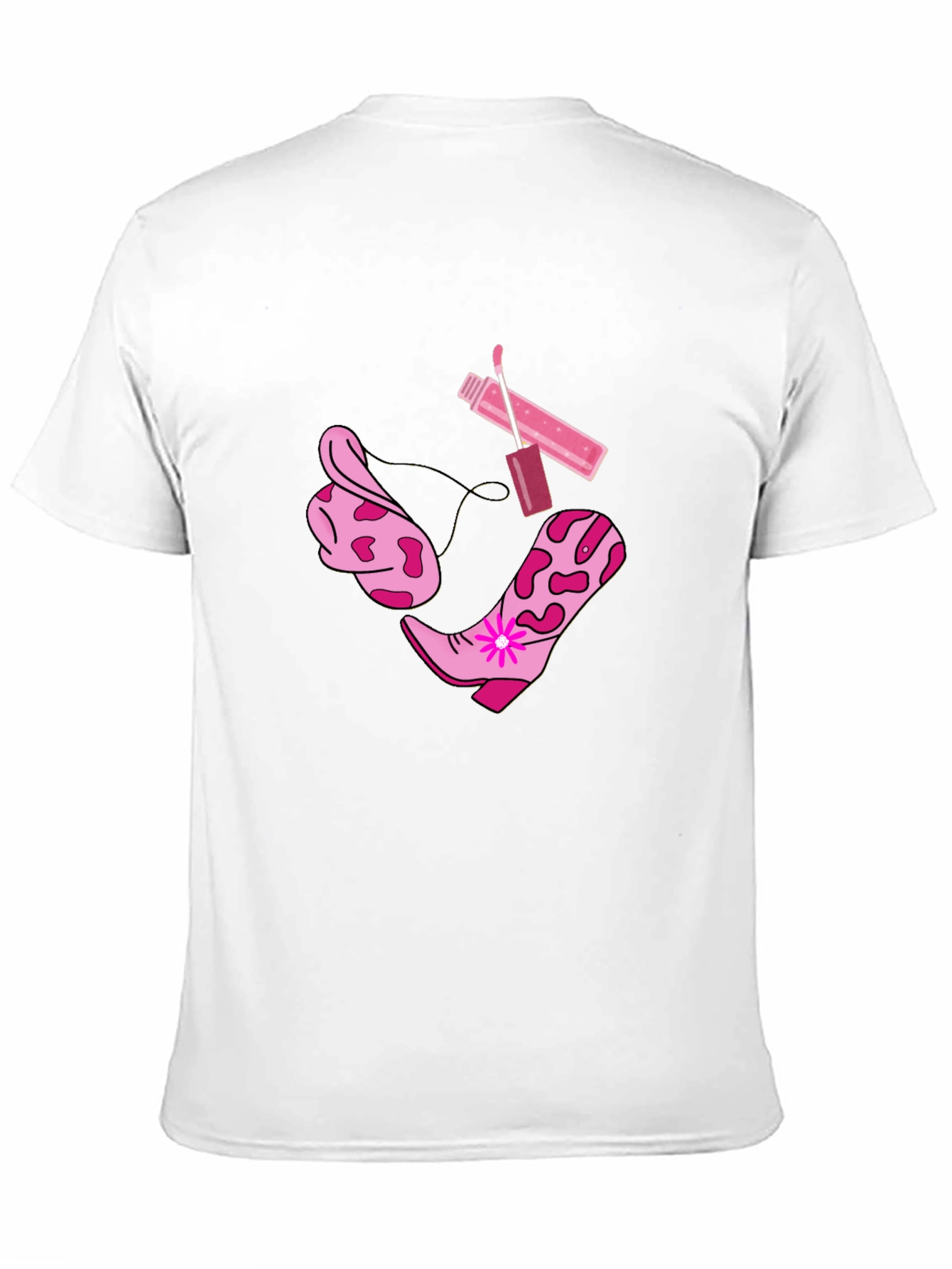 Cowgirl Glam Tee - Boots Bandana Lip Gloss Shirt