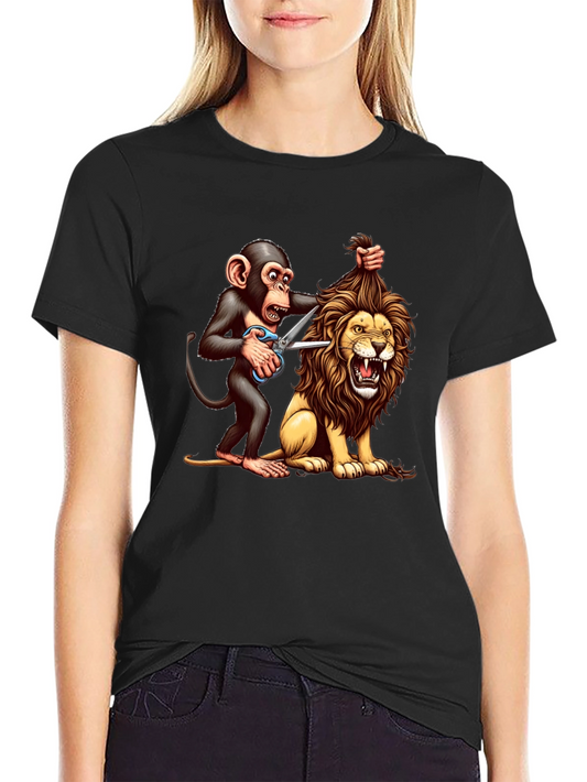 Lion Haircut Black T-Shirt