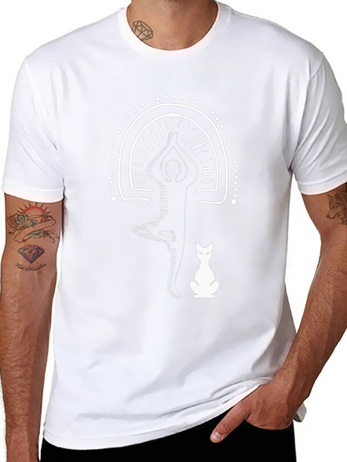 Yoga Cat T-Shirt - Tree Pose Black Tee