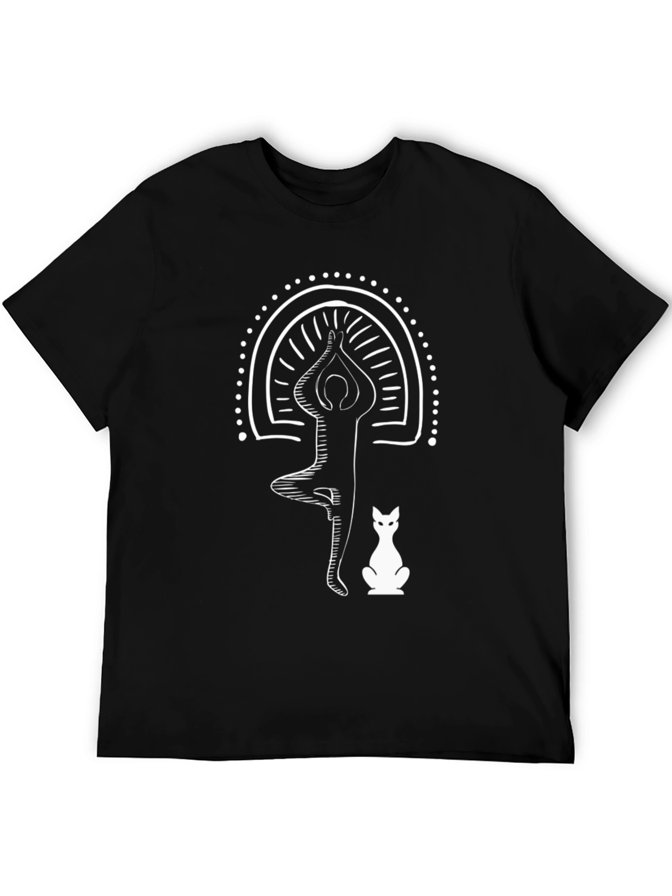Yoga Cat T-Shirt - Tree Pose Black Tee