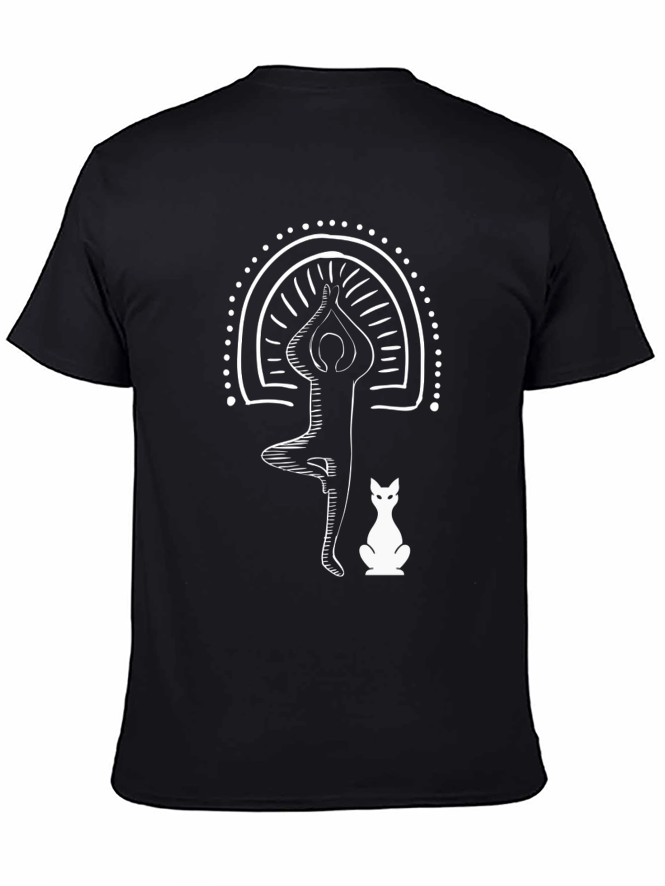 Yoga Cat T-Shirt - Tree Pose Black Tee