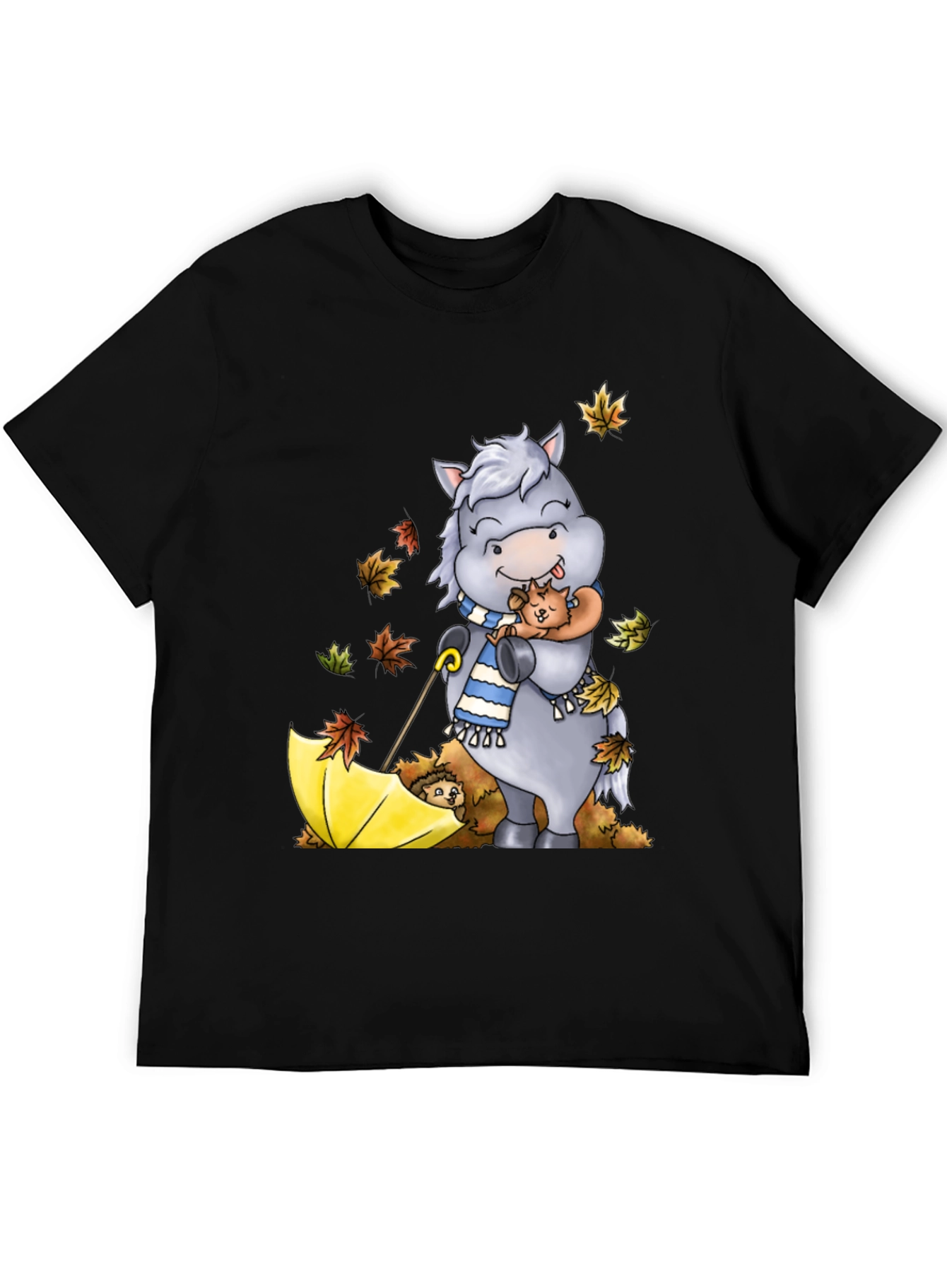 Cute Cartoon Horse Hugs Puppy T-Shirt