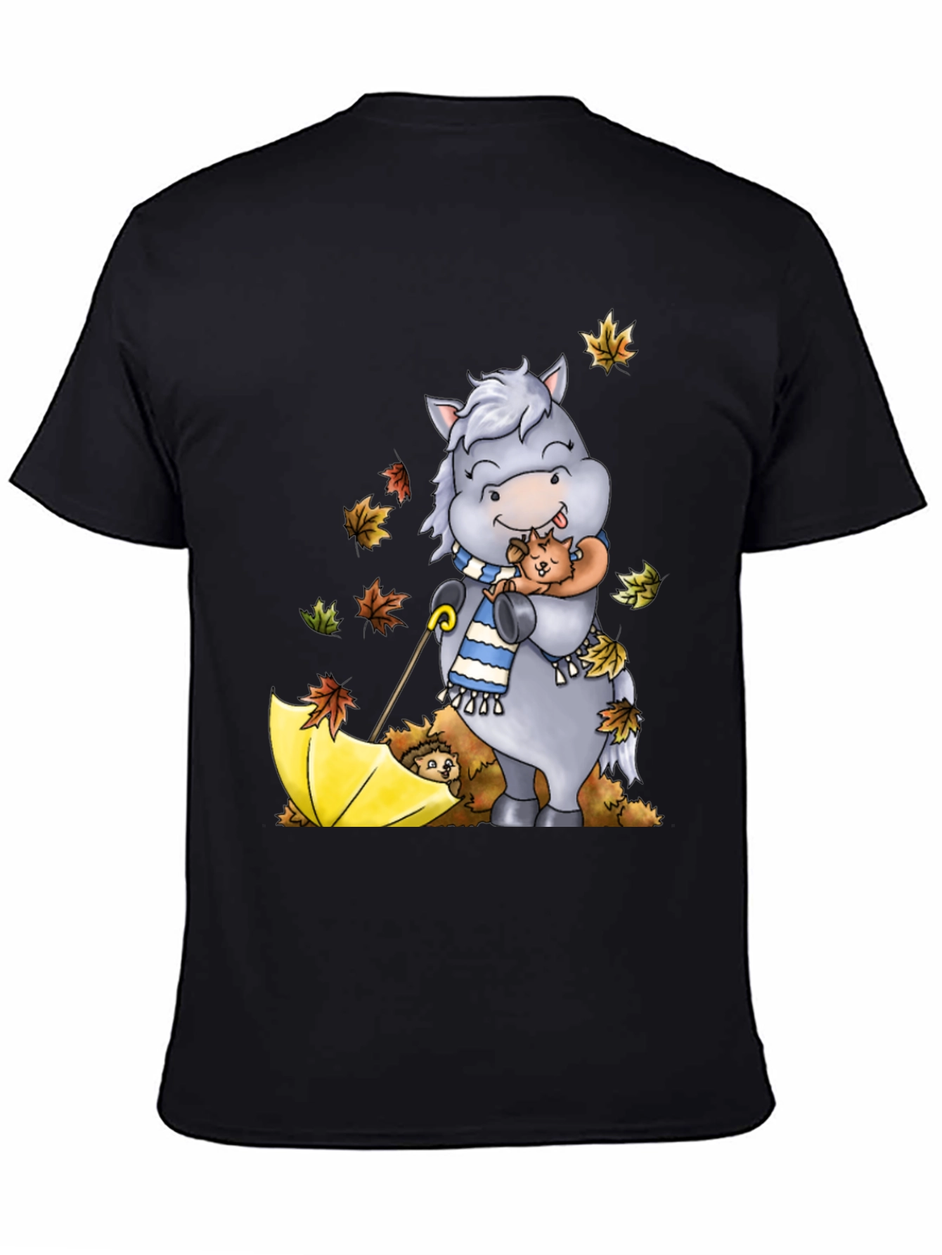 Cute Cartoon Horse Hugs Puppy T-Shirt