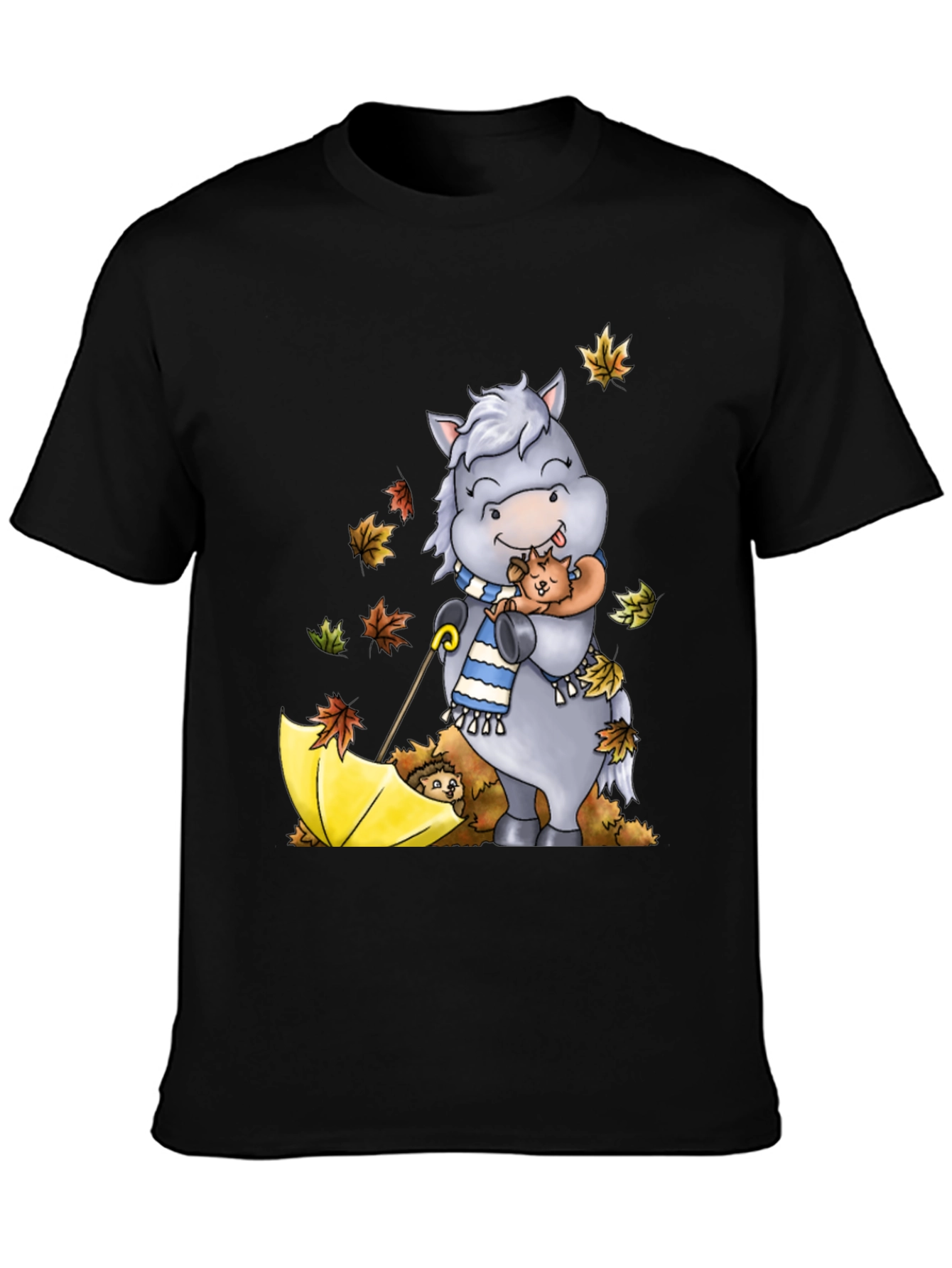 Cute Cartoon Horse Hugs Puppy T-Shirt