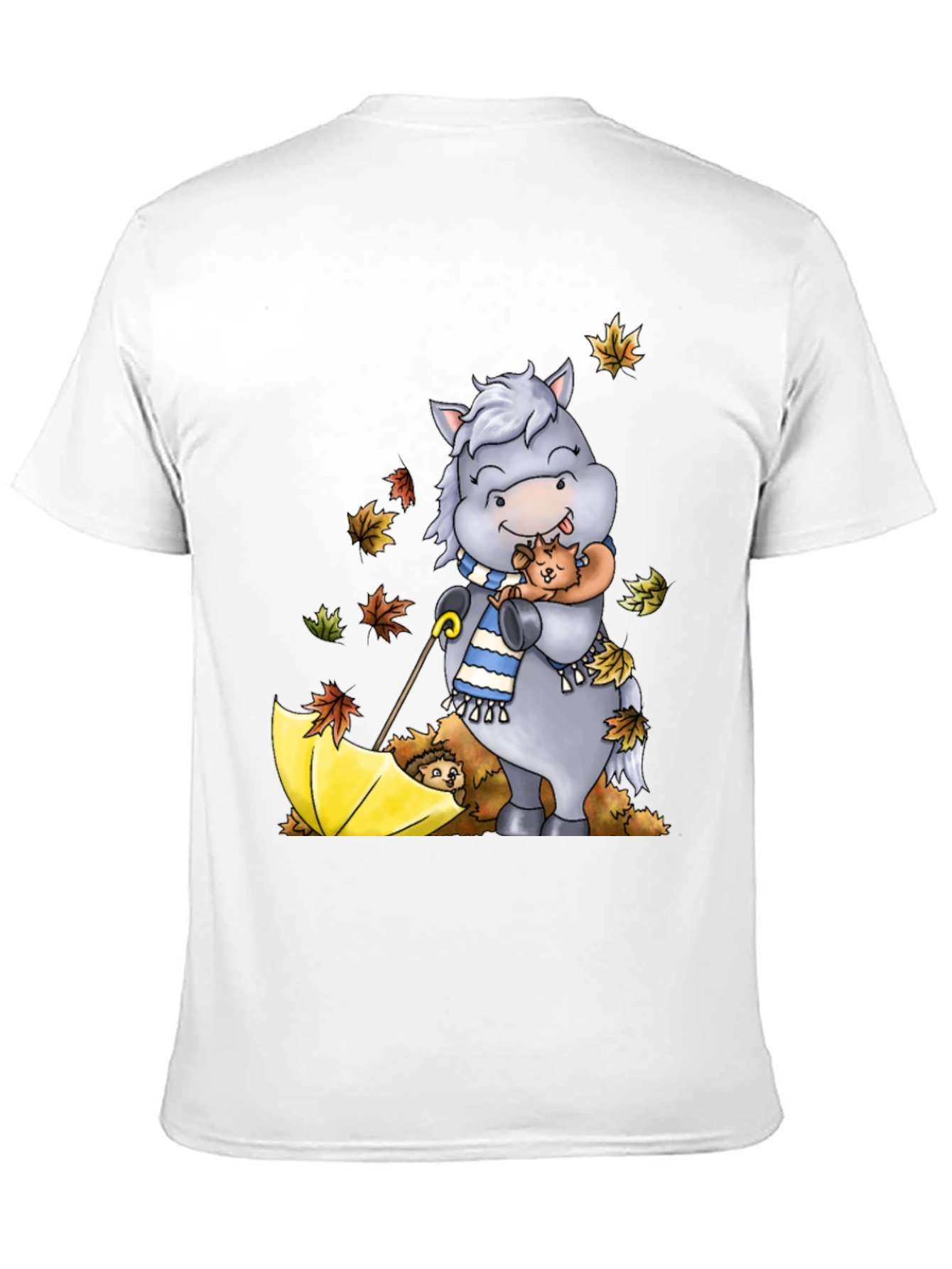 Cute Cartoon Horse Hugs Puppy T-Shirt