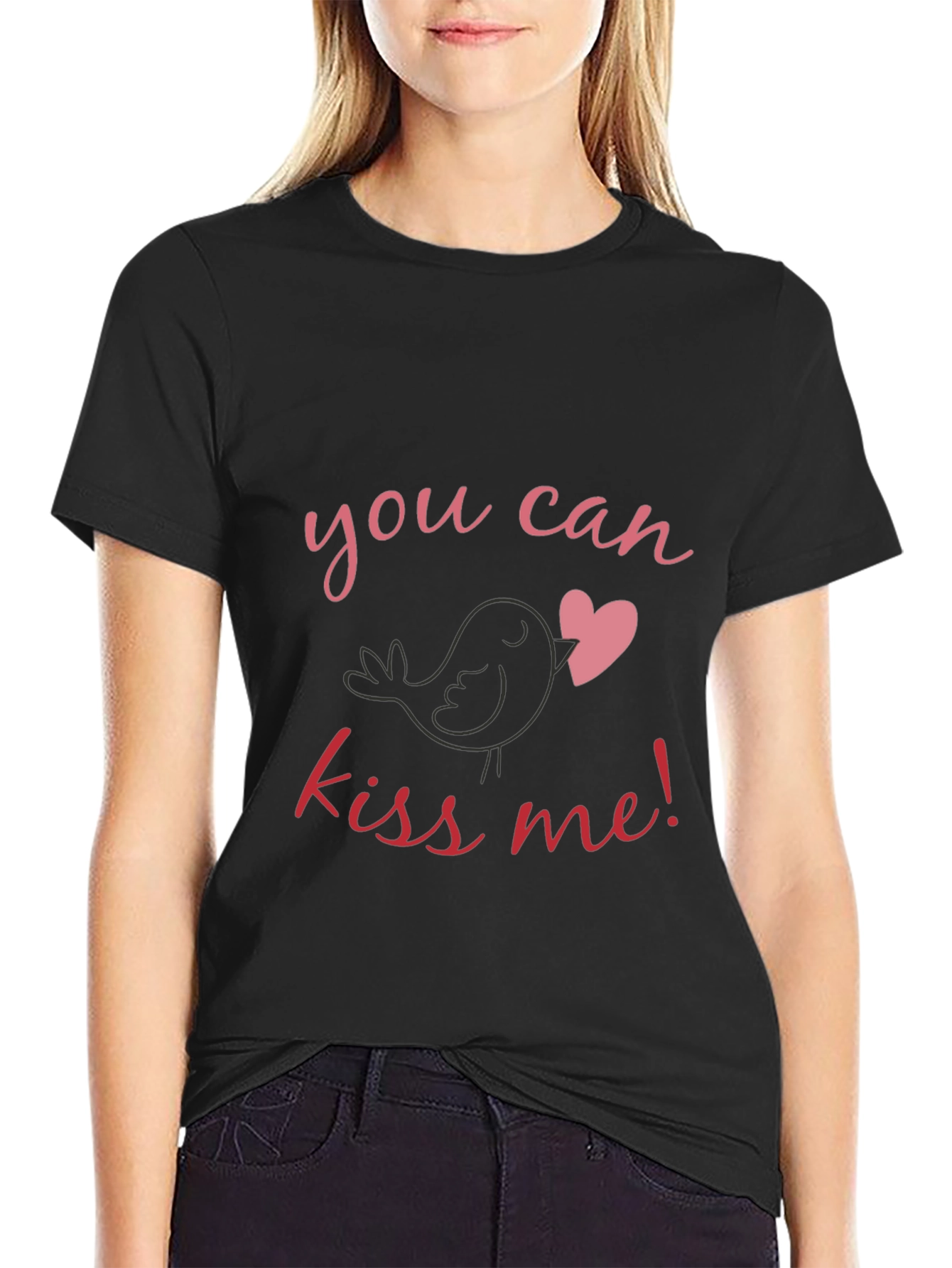 Kiss Me Bird Heart Graphic Tee