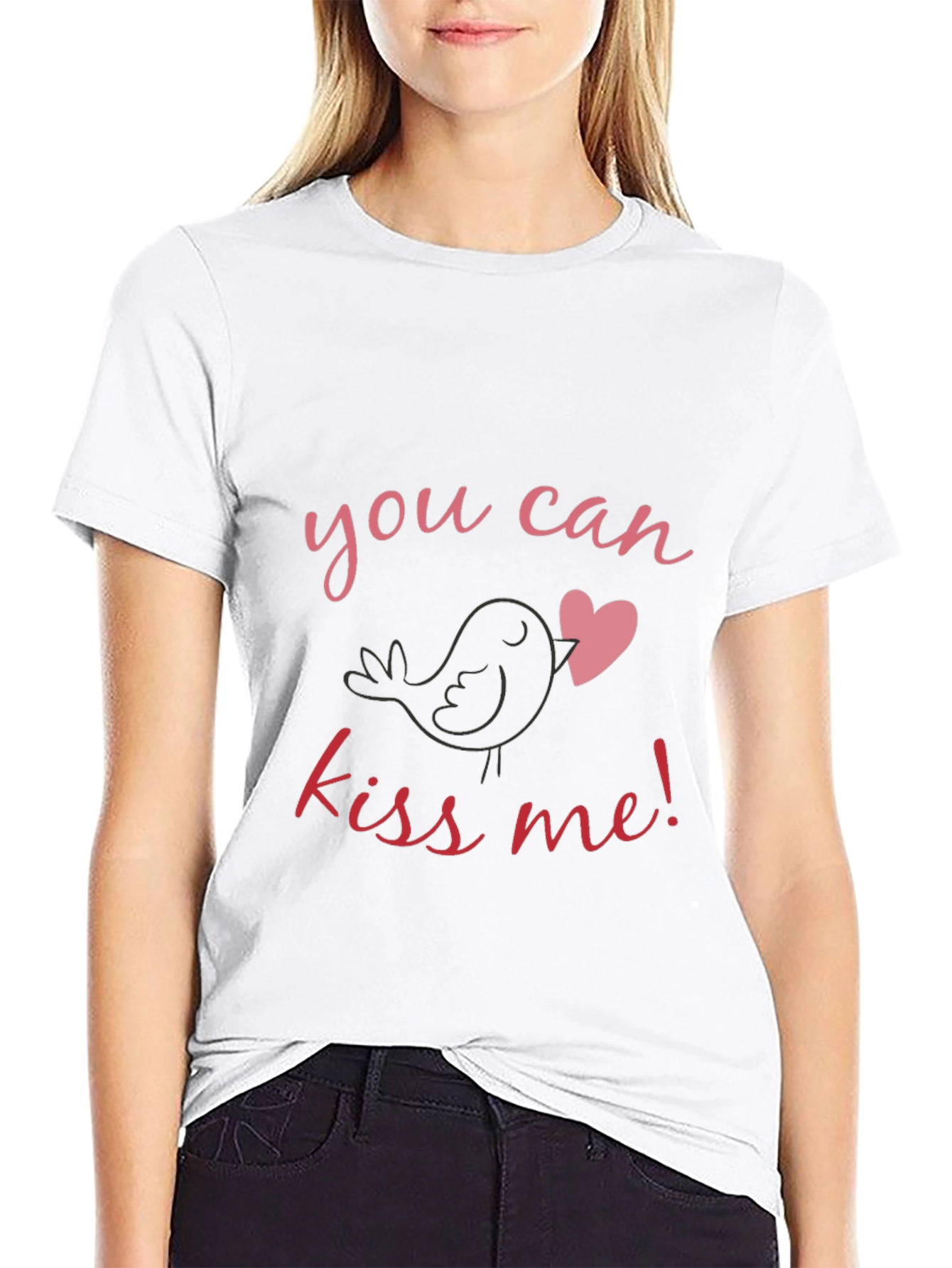 Kiss Me Bird Heart Graphic Tee