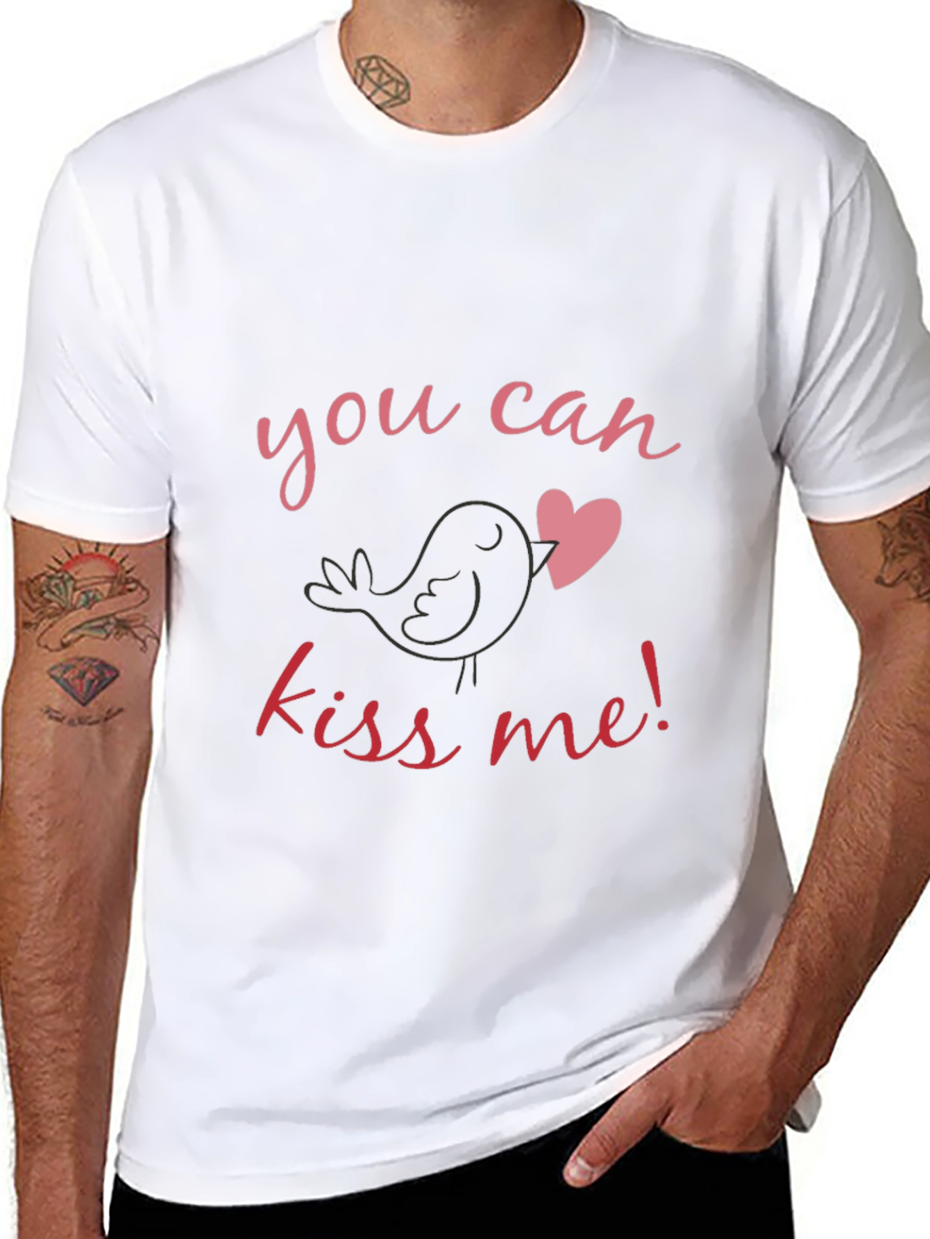 Kiss Me Bird Heart Graphic Tee