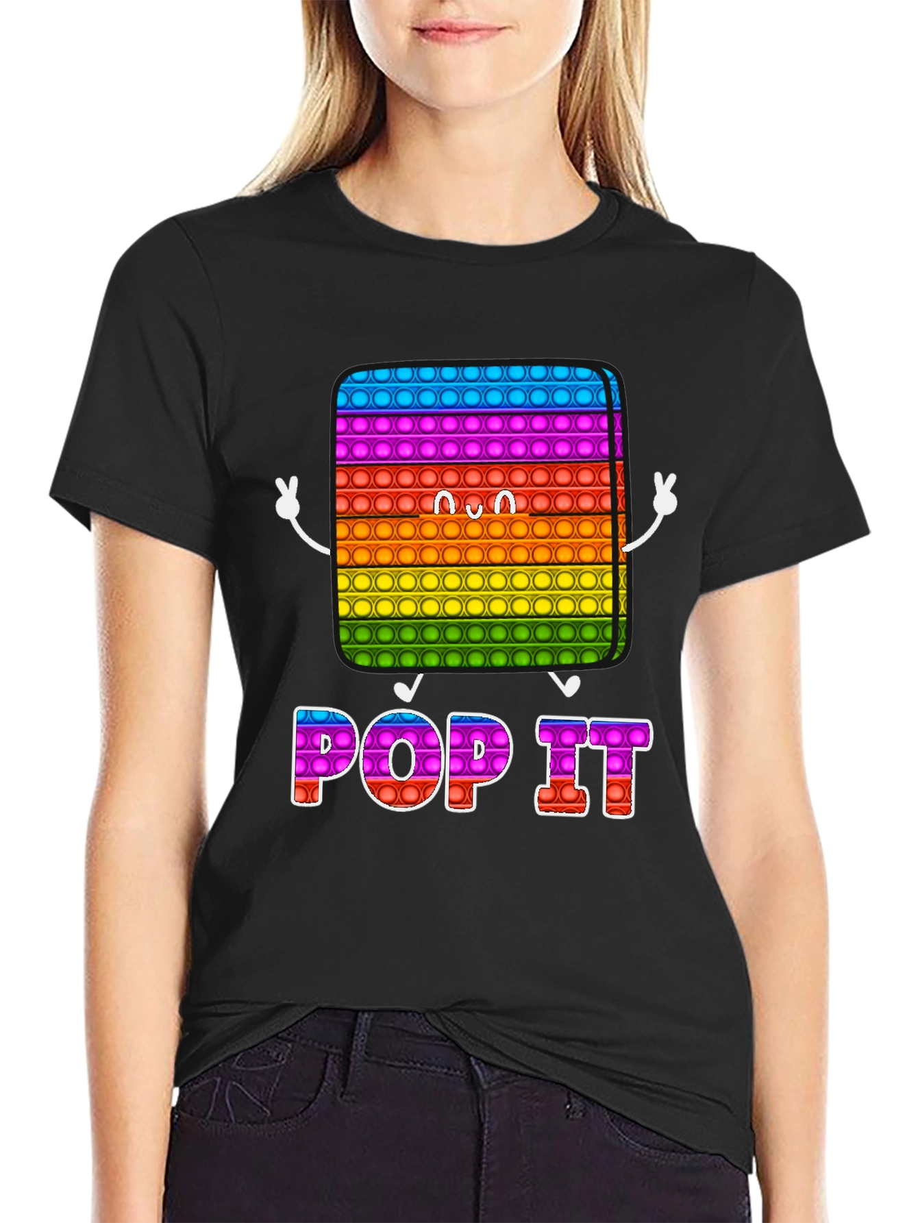 Pop It Graphic Tee - Fun Rainbow Design T-Shirt