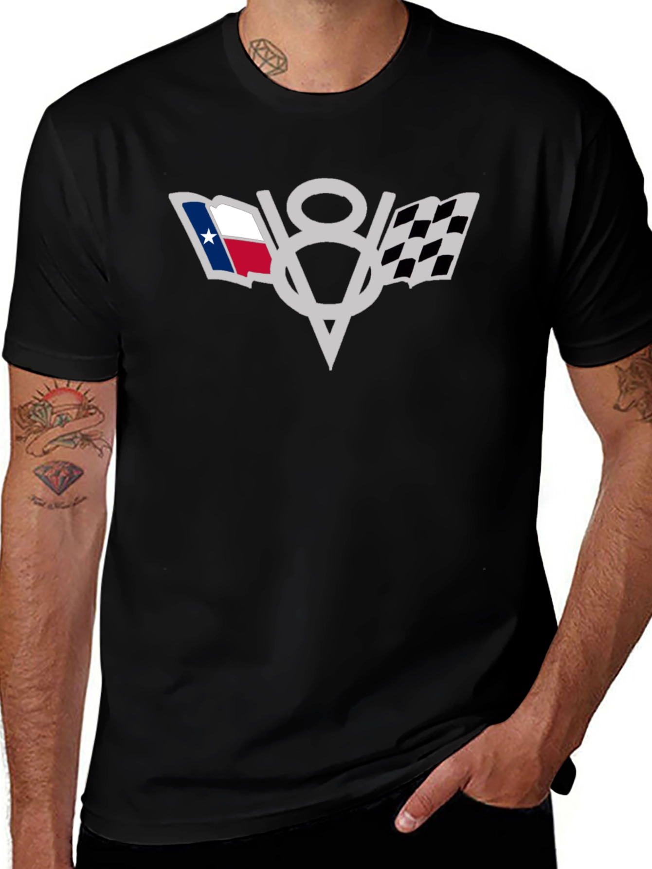Texas V8 Engine Black T-Shirt