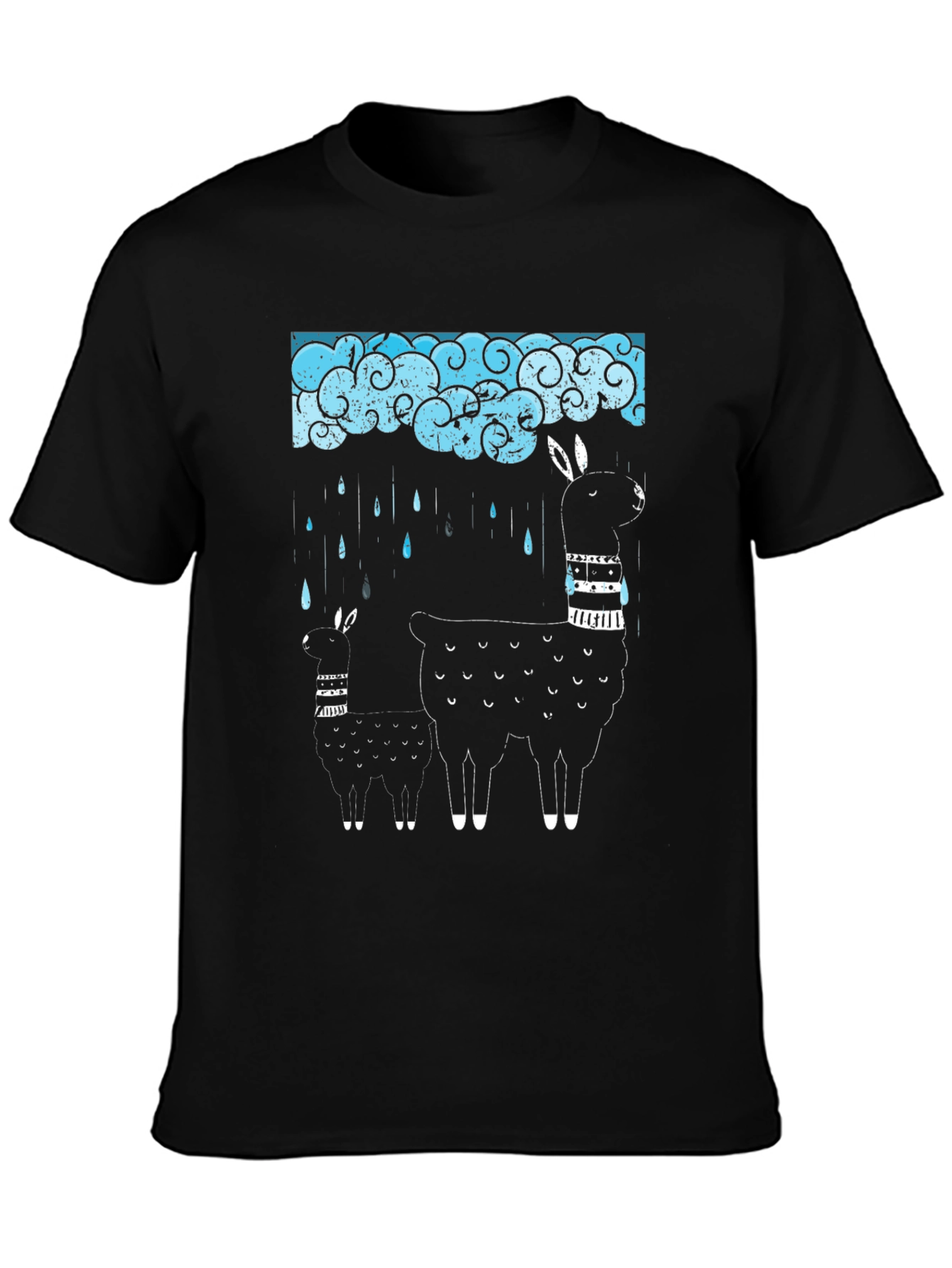 Llama Rain T-Shirt - Quirky Graphic Tee