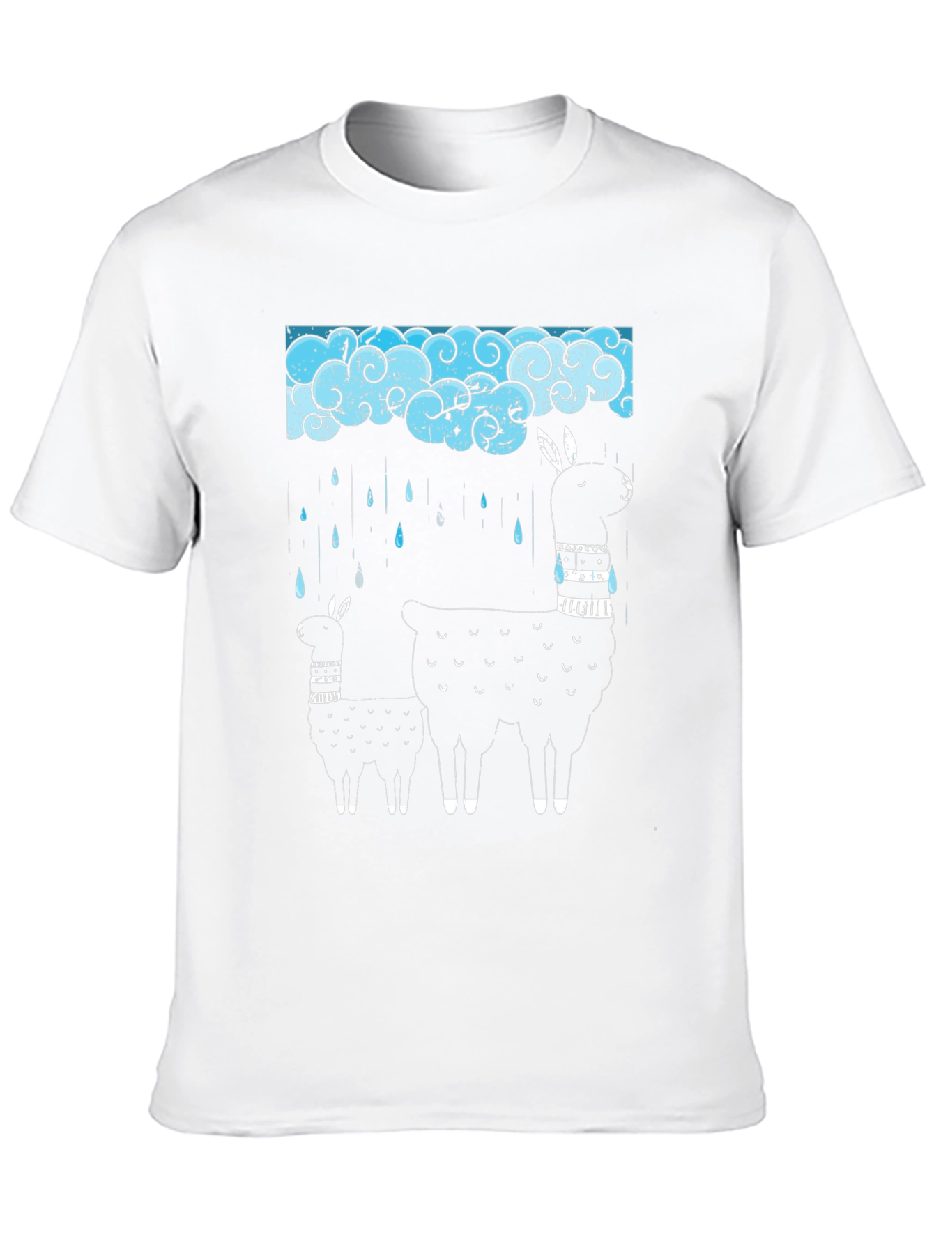 Llama Rain T-Shirt - Quirky Graphic Tee