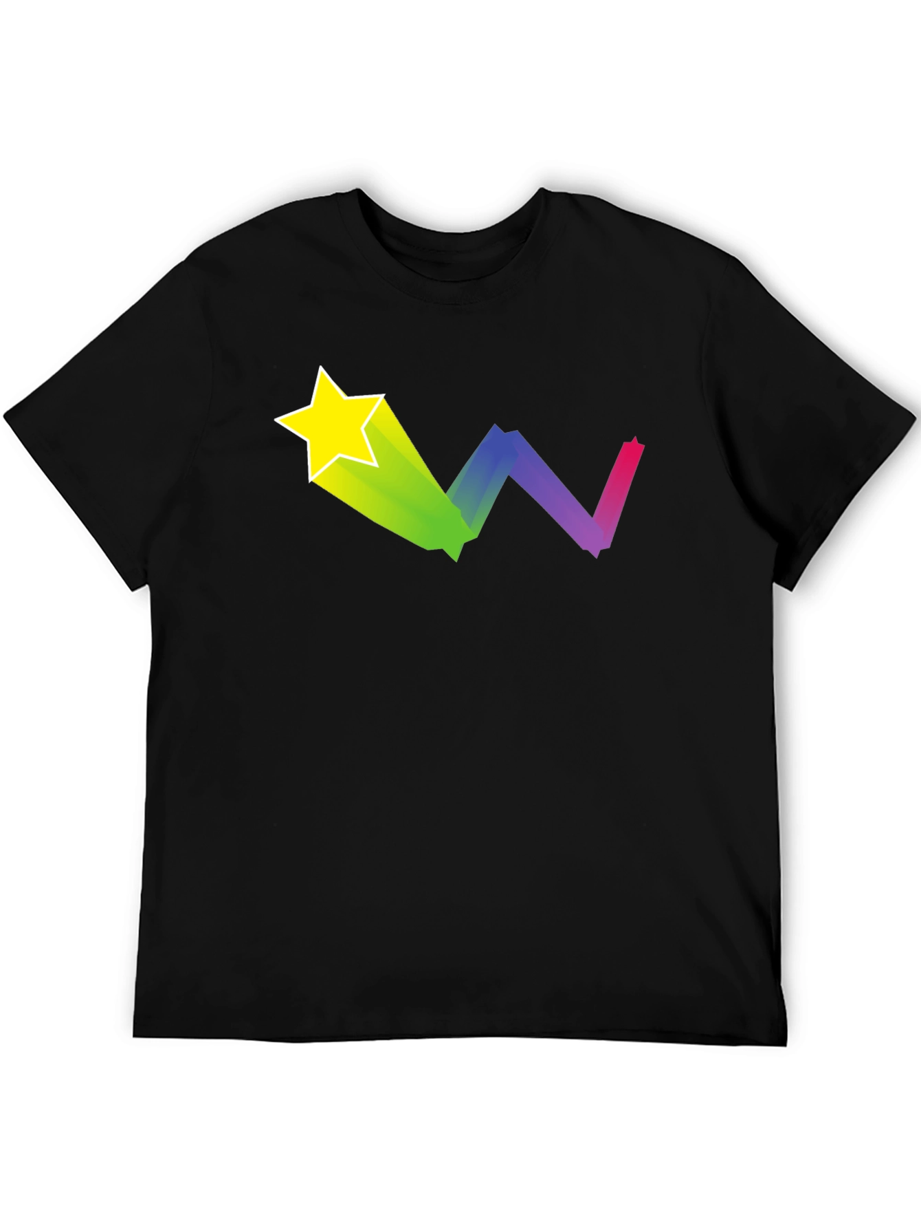 Starry Rainbow Trail Black T-Shirt