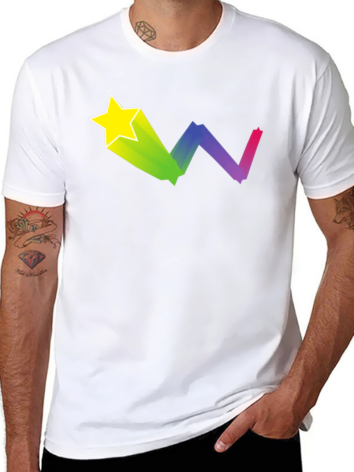 Starry Rainbow Trail Black T-Shirt