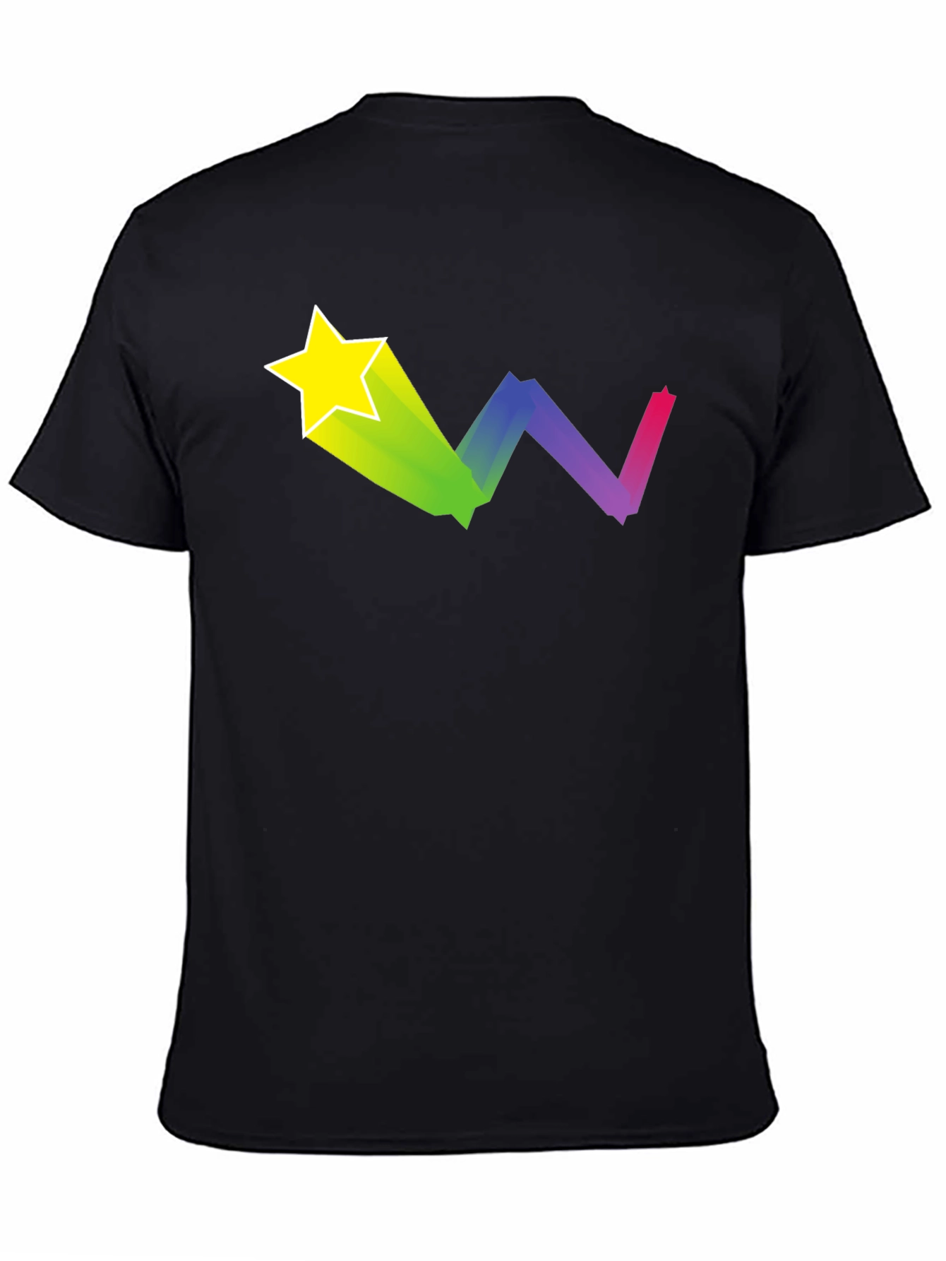 Starry Rainbow Trail Black T-Shirt